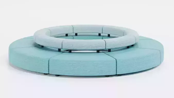 Modular Circular Sofa V4 Low-poly 3D model 3