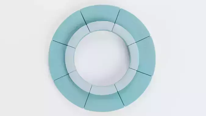 Modular Circular Sofa V4 Low-poly 3D model 6