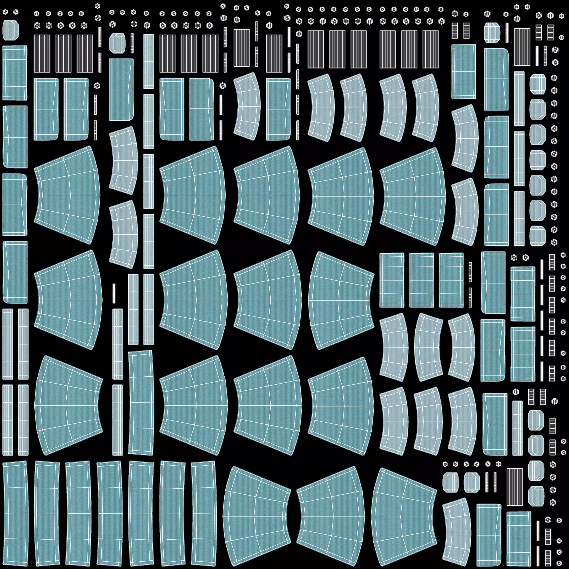 Modular Sofa Collection Low-poly 3D model_12