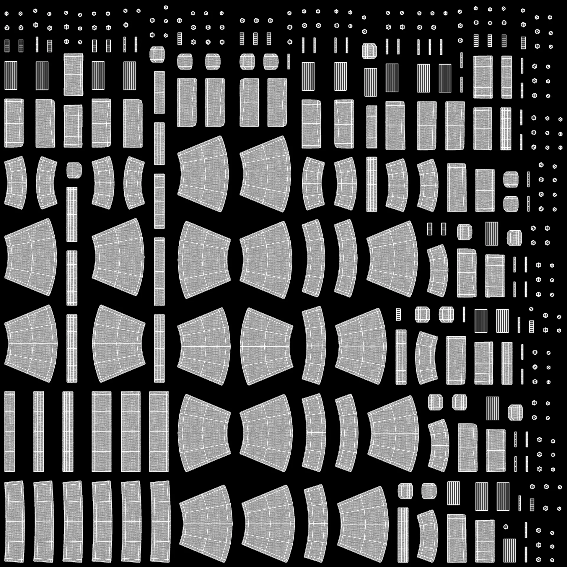 Modular Sofa Collection Low-poly 3D model_13