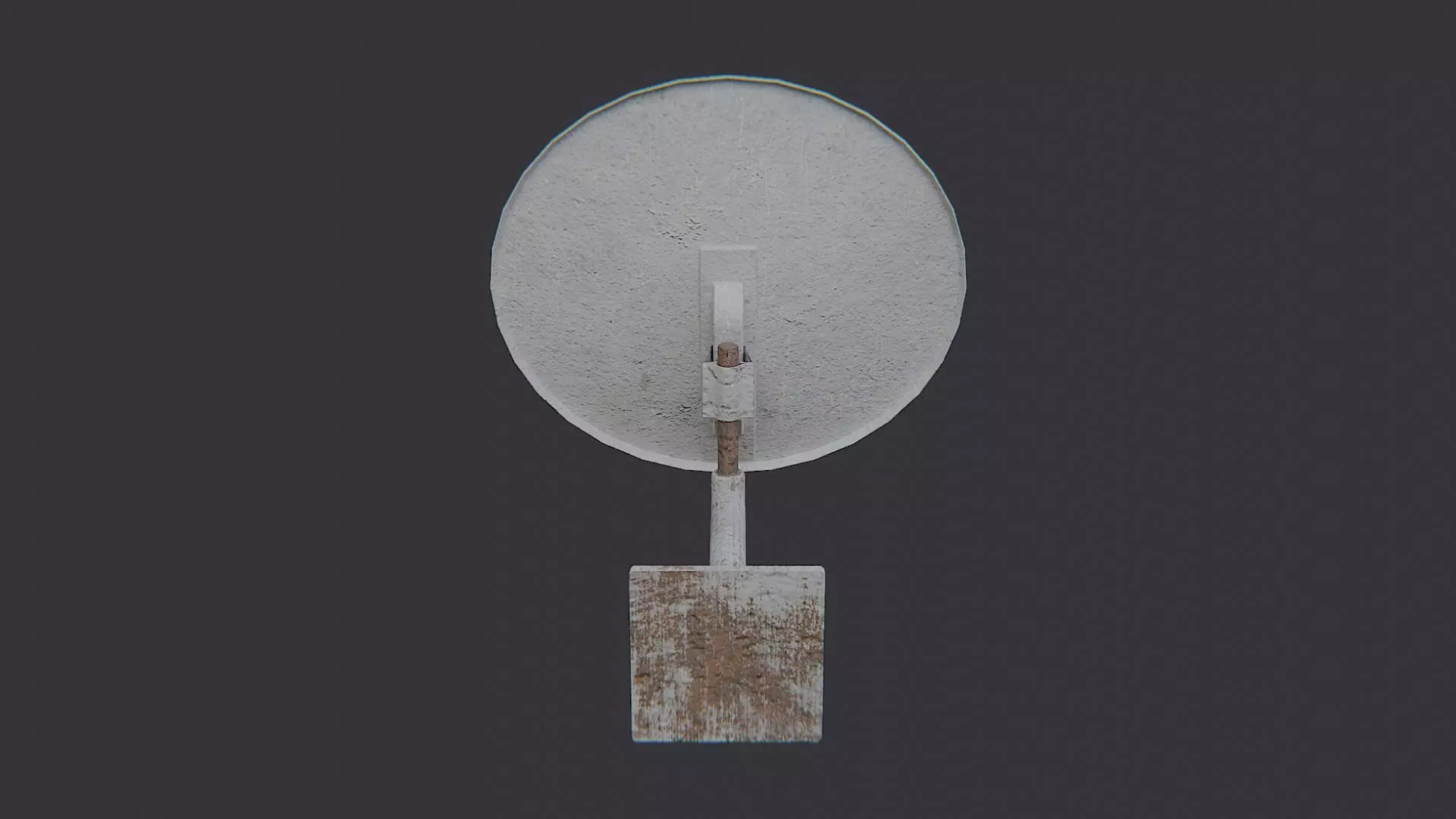 Small Satellite Dish with Wall Mount and Cable Low-poly 3D model_1