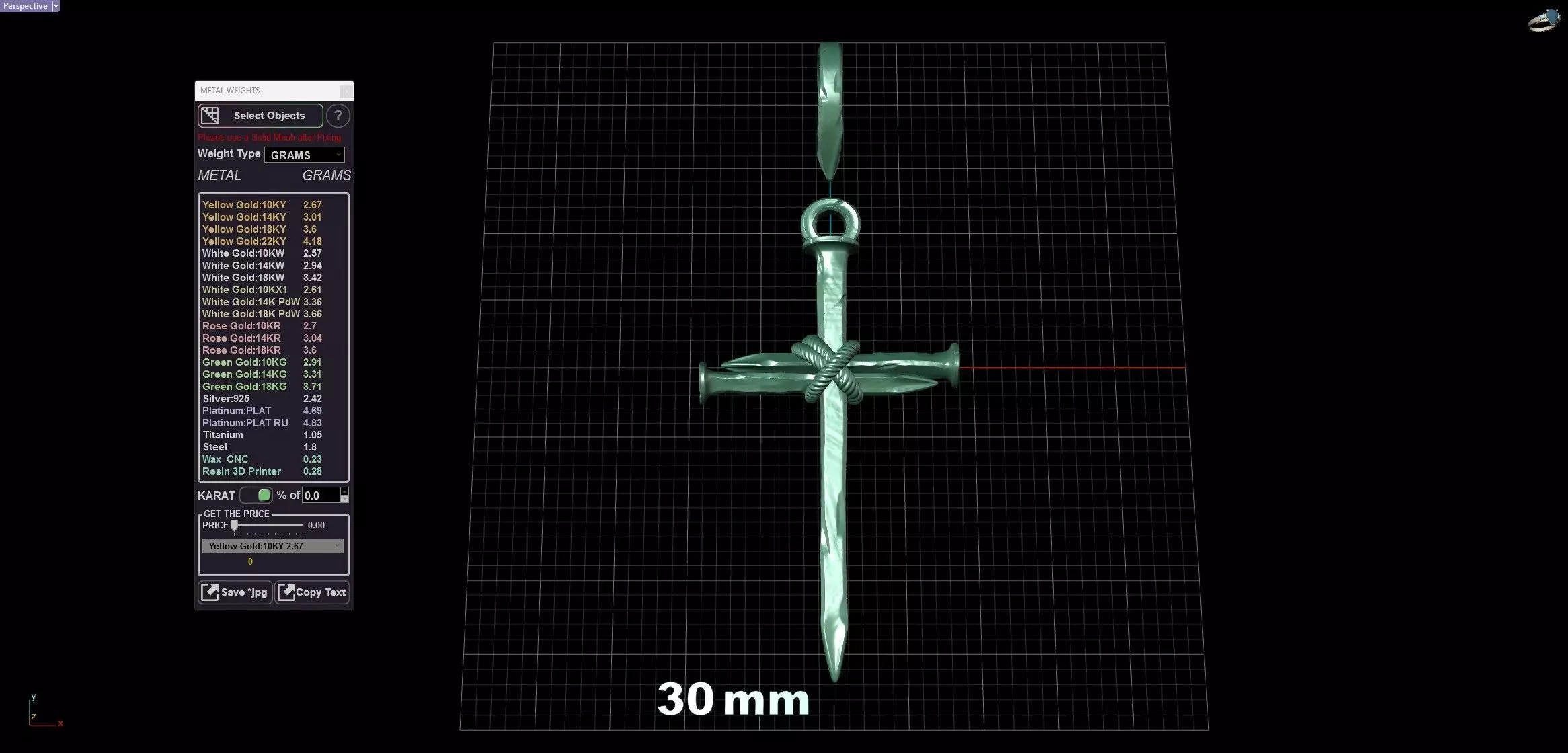 Three Forged Nails Cross with Rope Christian Pendant 3D print model_10