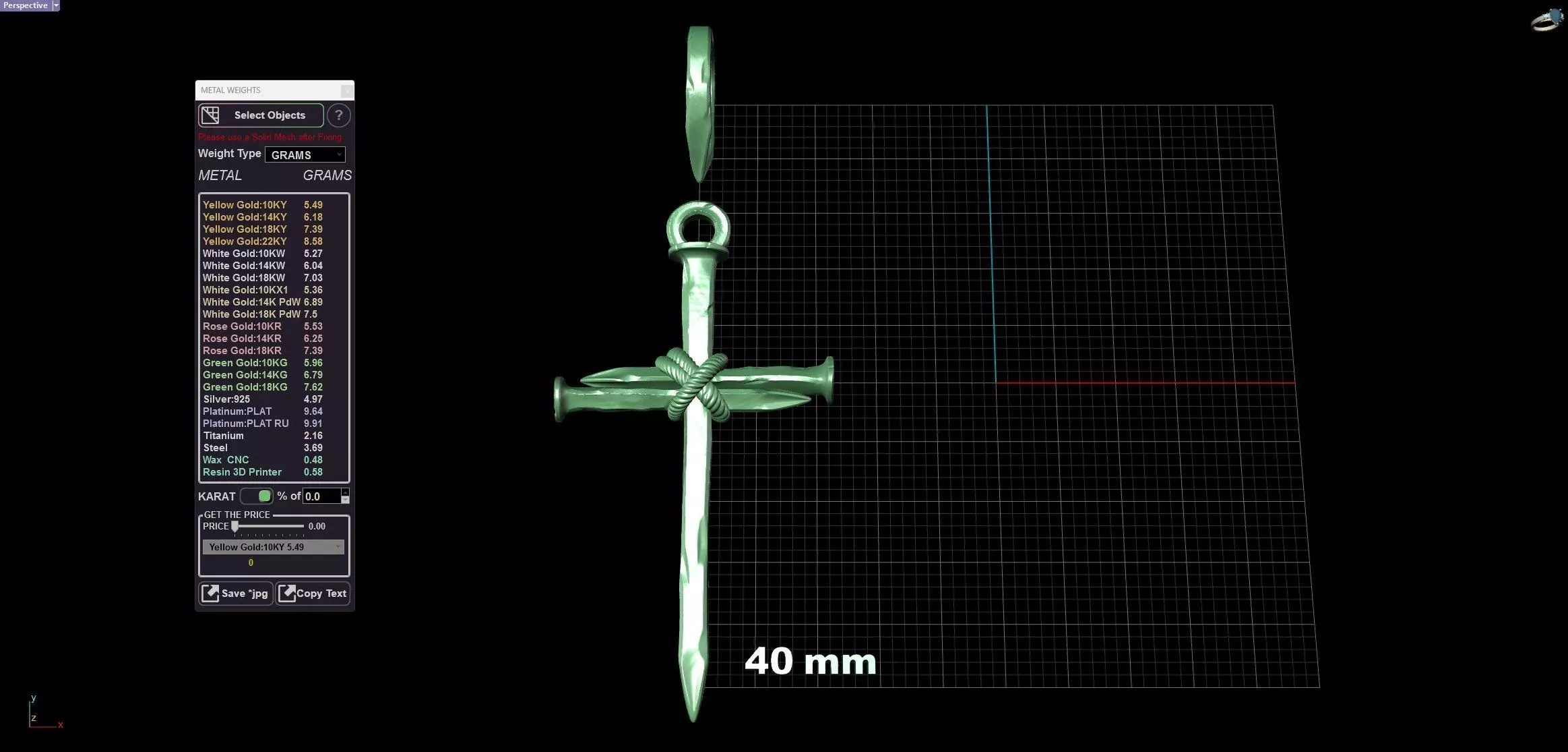 Three Forged Nails Cross with Rope Christian Pendant 3D print model_12