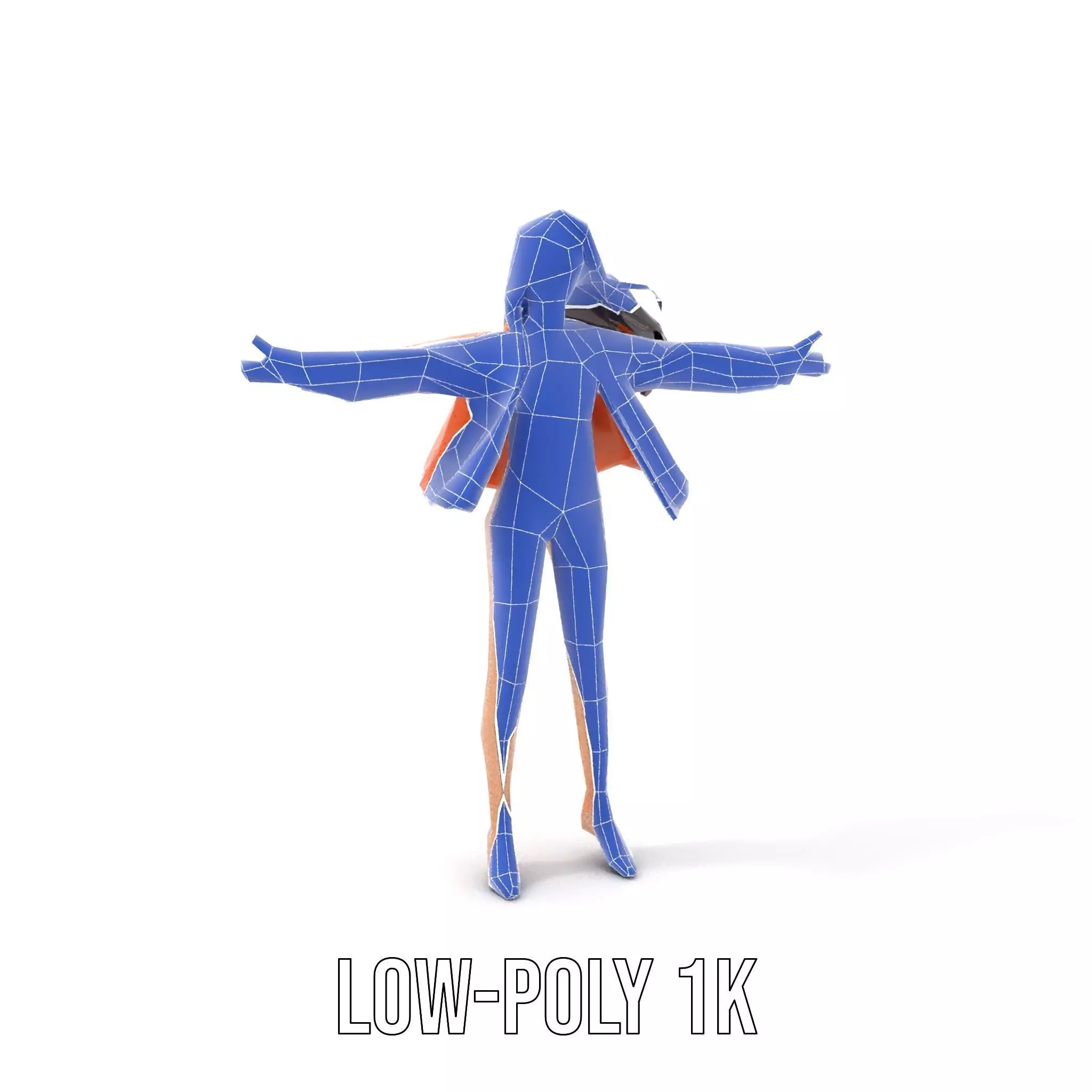 Orange Attire Female model pack Low-poly 3D model_27