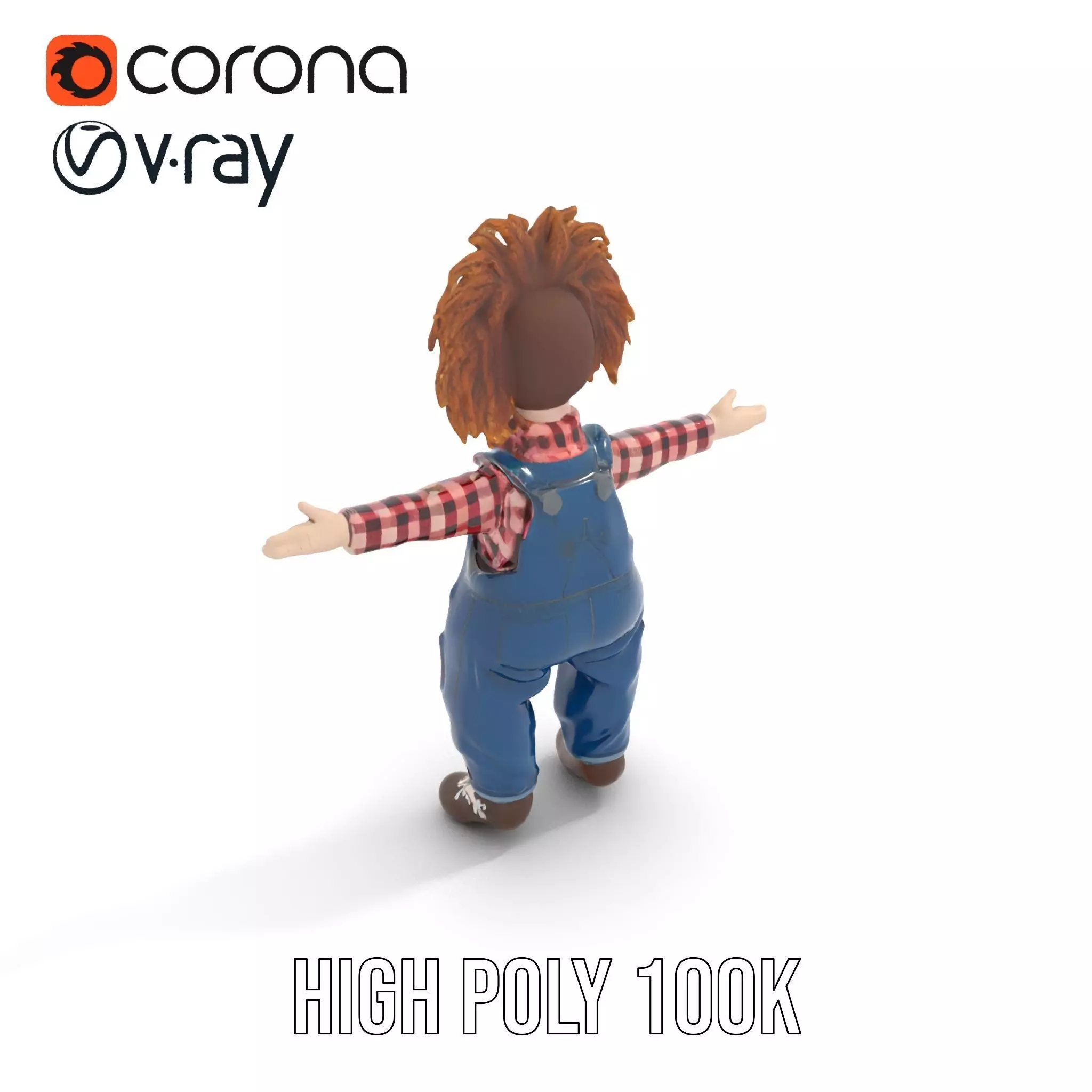 Playful Toy Doll model pack Low-poly 3D model_19