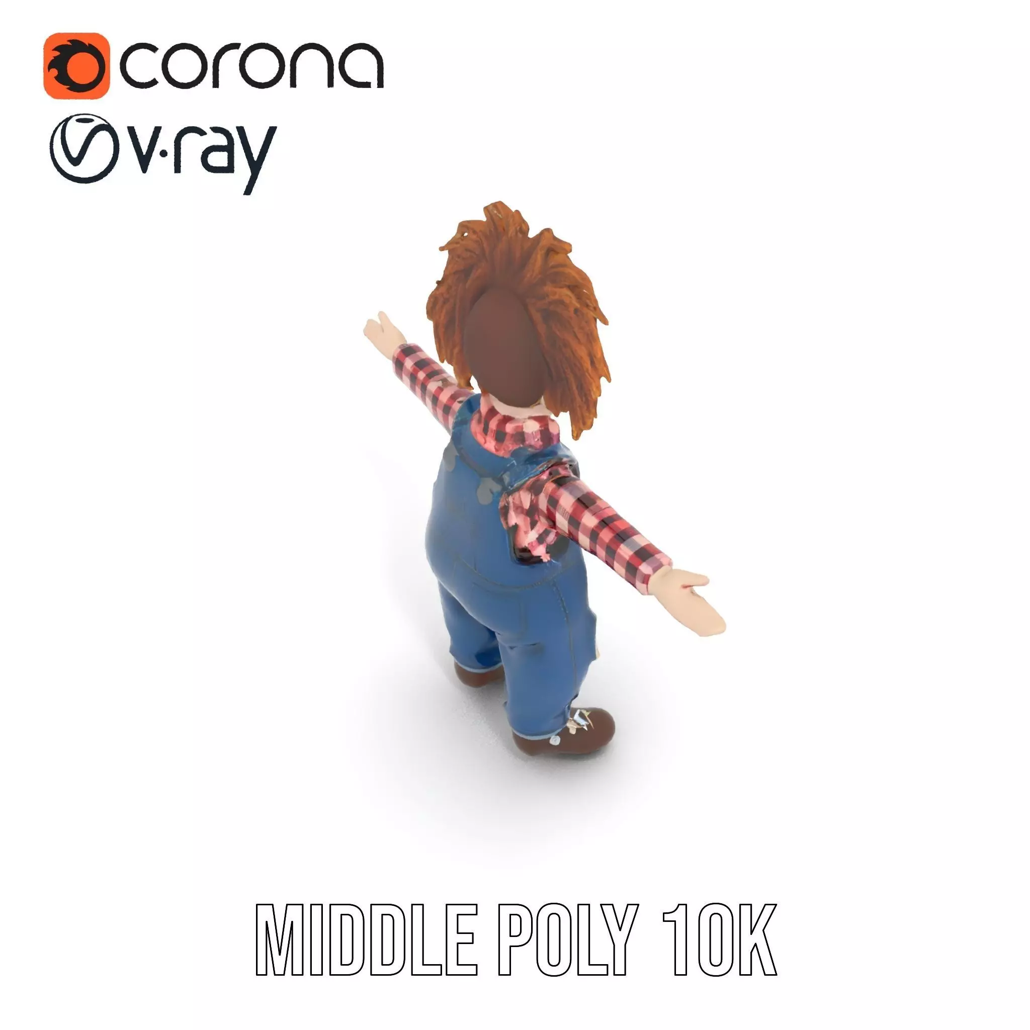 Playful Toy Doll model pack Low-poly 3D model_6