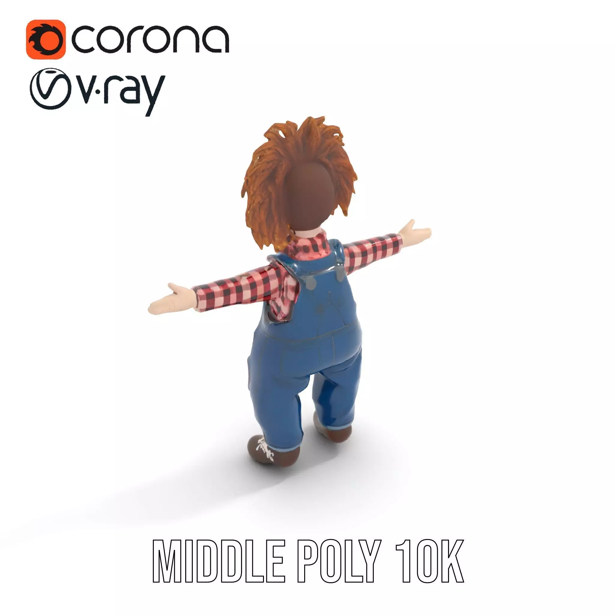 Playful Toy Doll model pack Low-poly 3D model_10