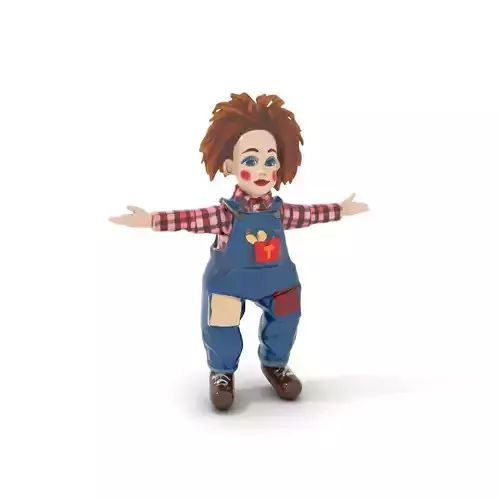 Playful Toy Doll model pack Low-poly 3D model
