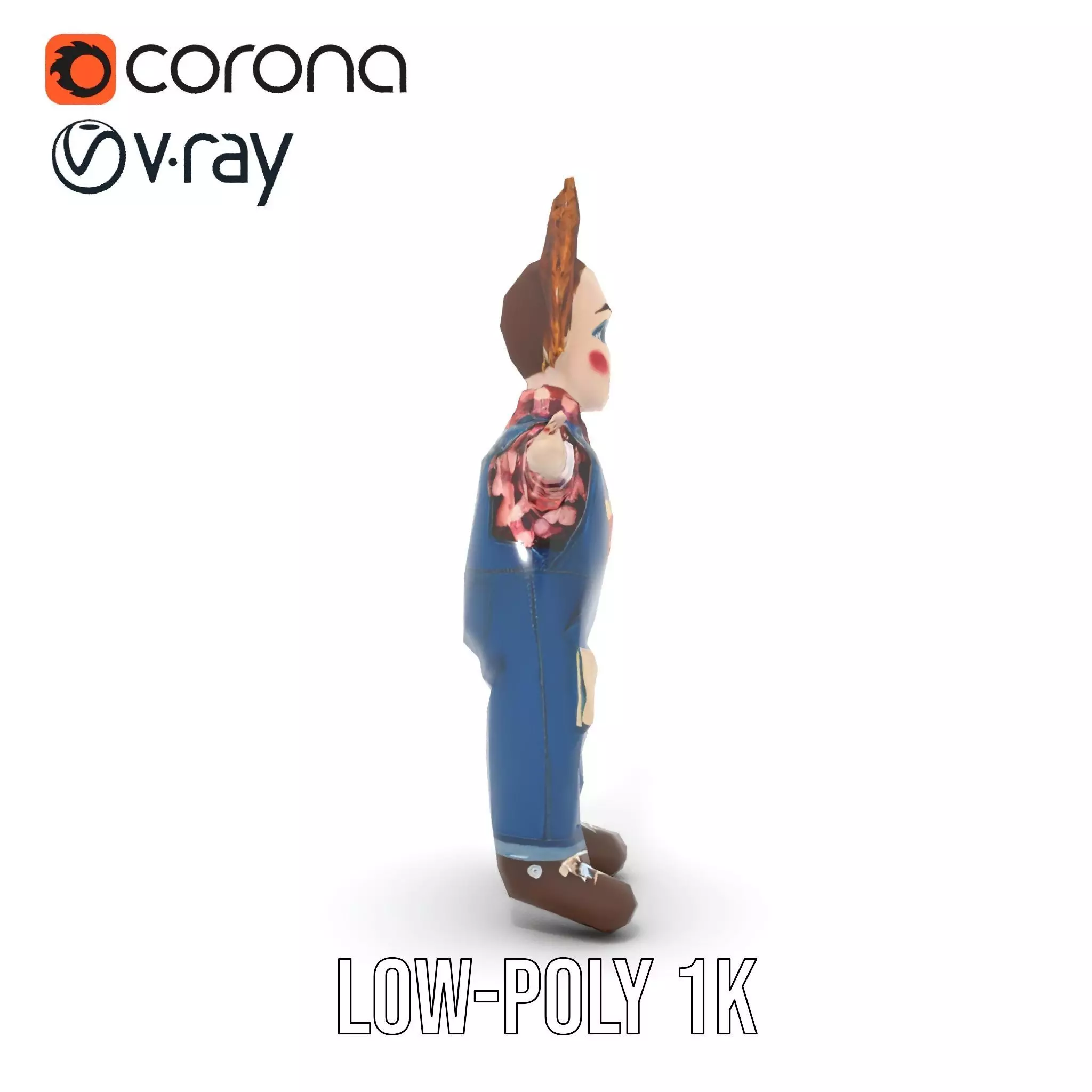 Playful Toy Doll model pack Low-poly 3D model_8