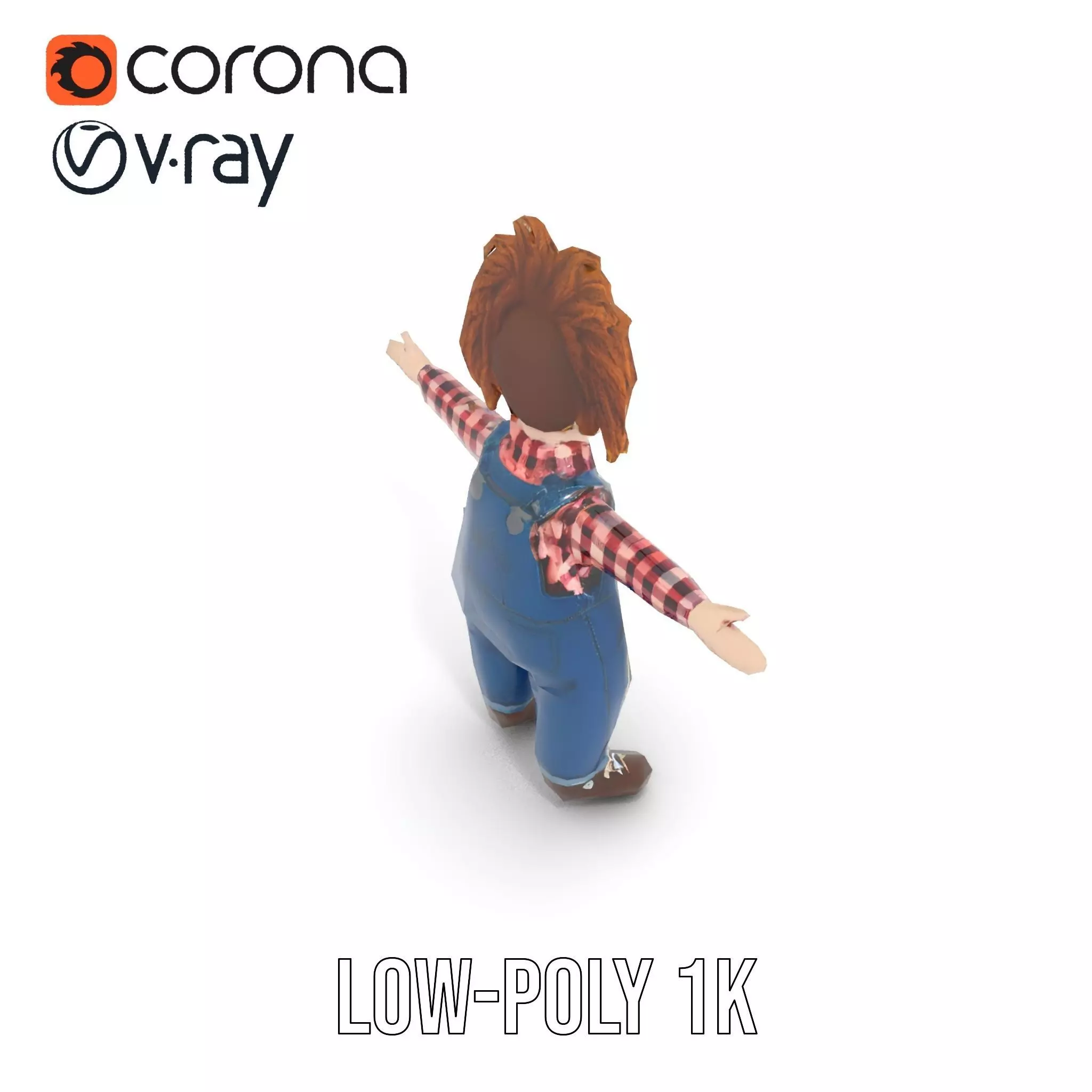 Playful Toy Doll model pack Low-poly 3D model_11
