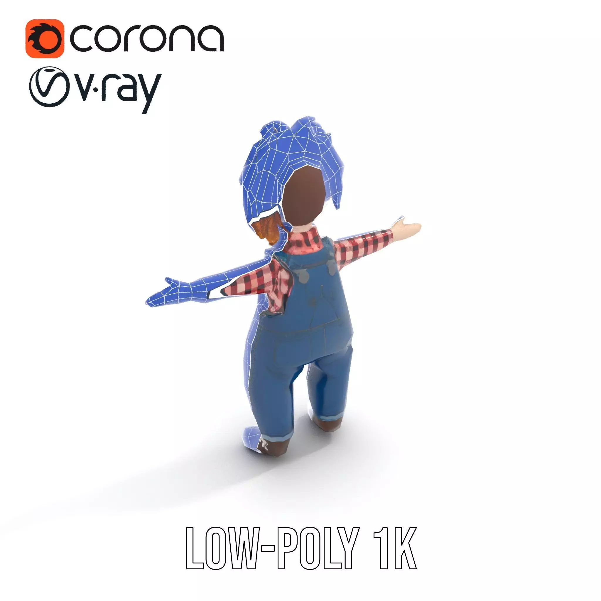 Playful Toy Doll model pack Low-poly 3D model_14