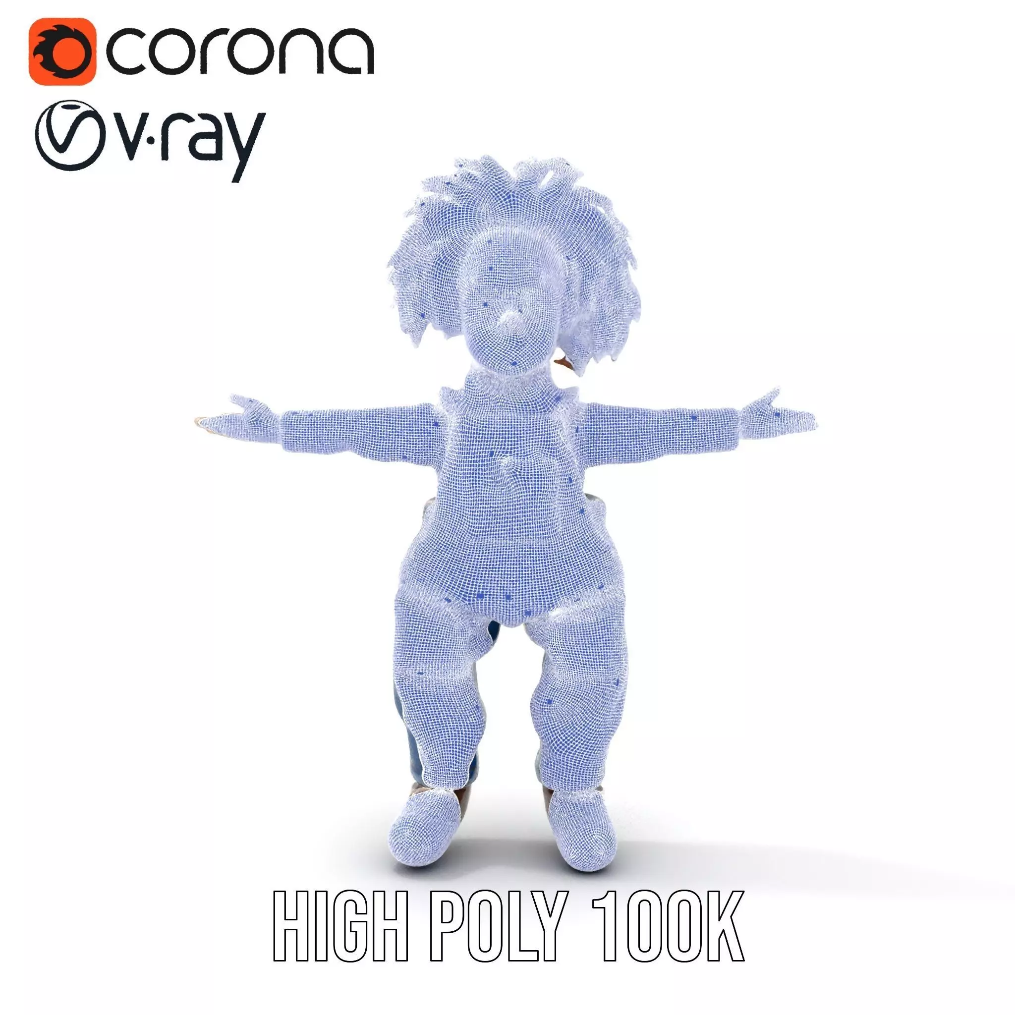 Playful Toy Doll model pack Low-poly 3D model_32