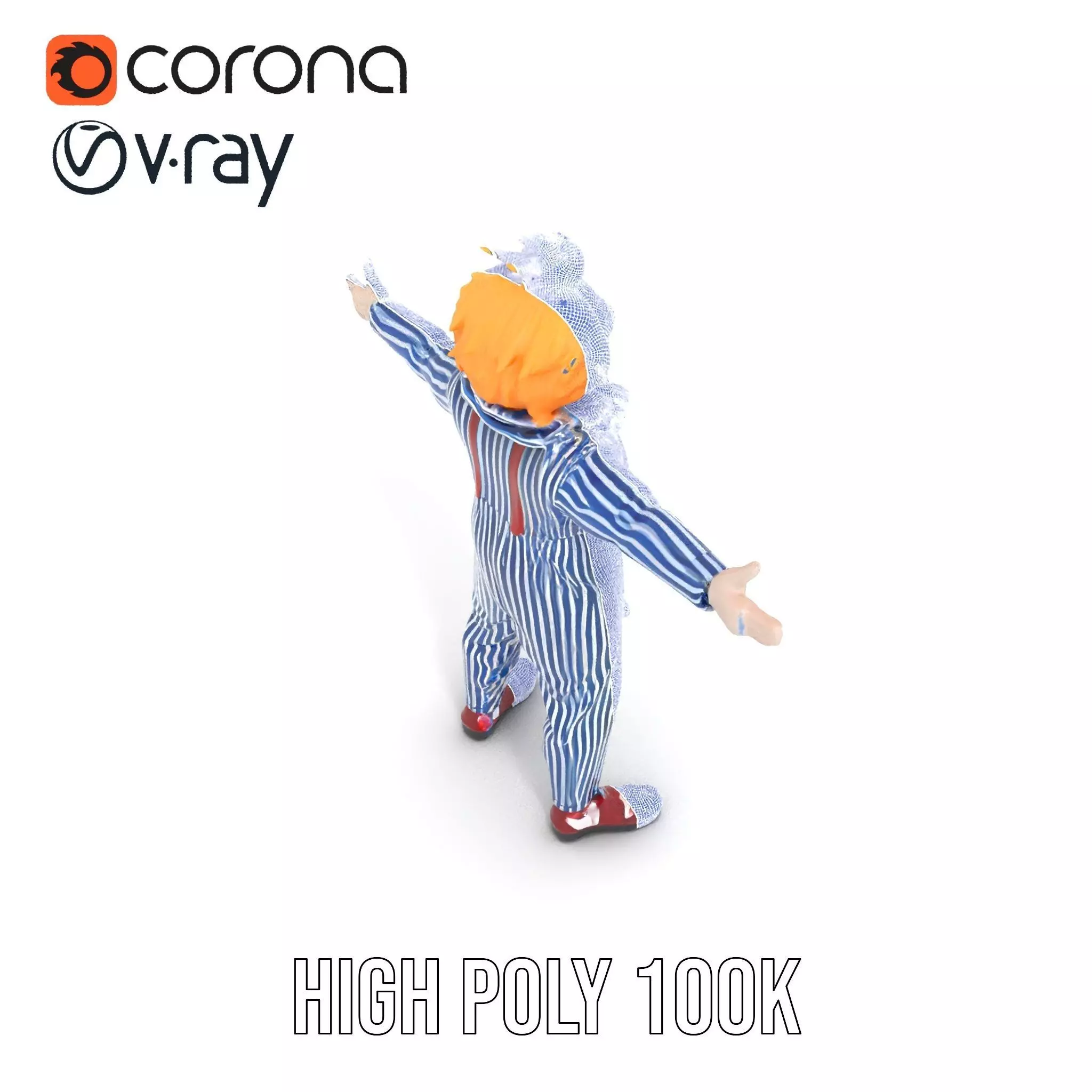 Colorful Clown Costume model pack Low-poly 3D model_31