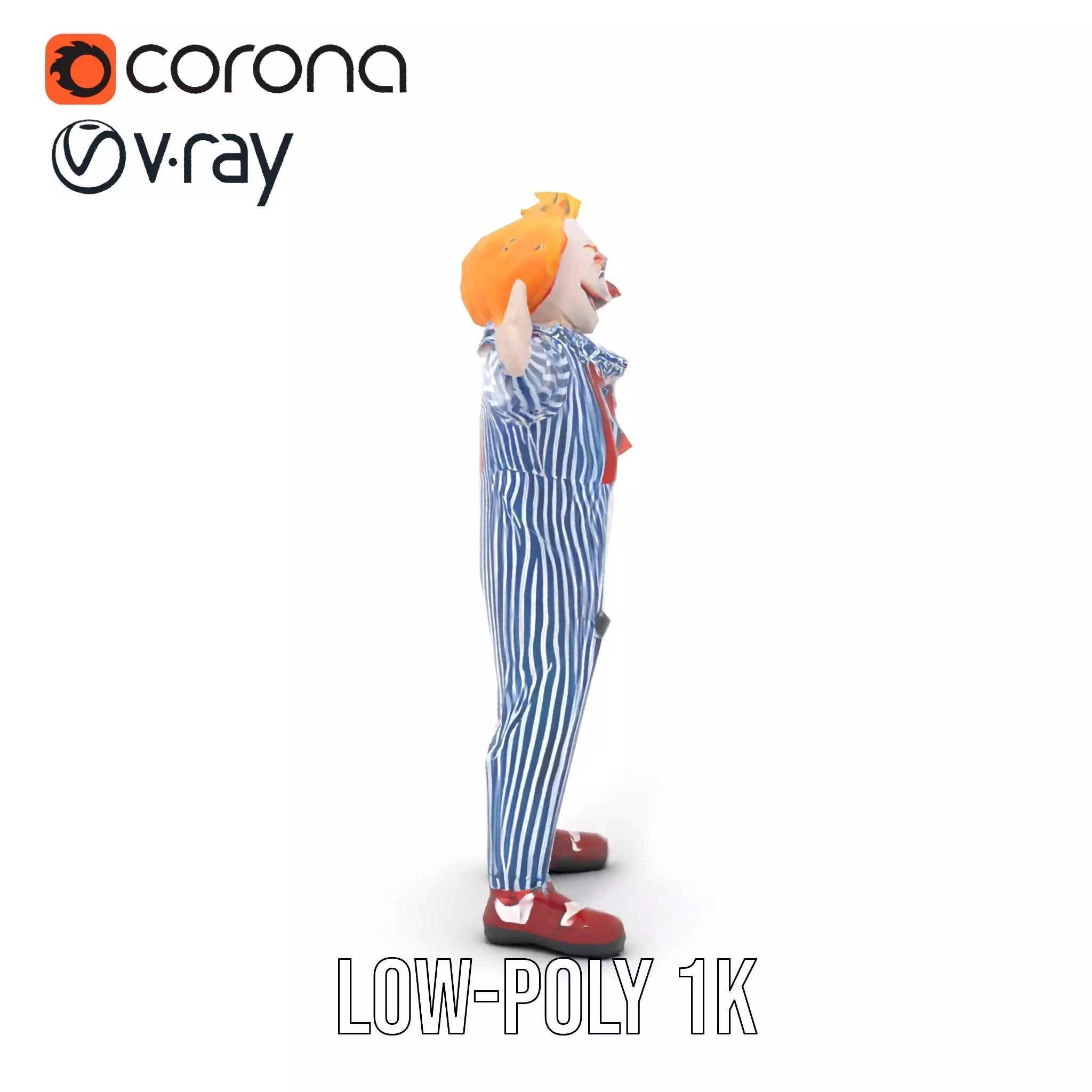 Colorful Clown Costume model pack Low-poly 3D model_22