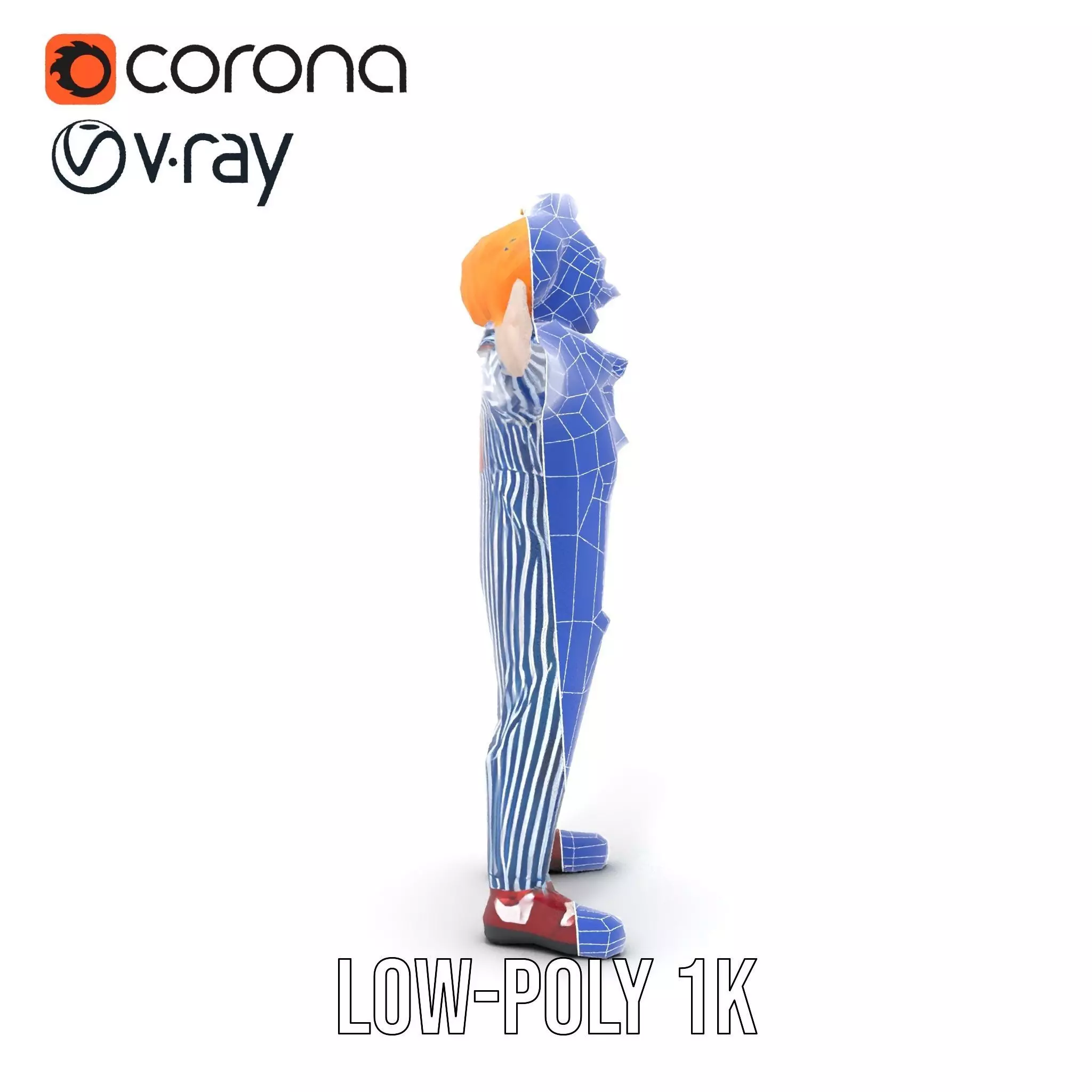 Colorful Clown Costume model pack Low-poly 3D model_17