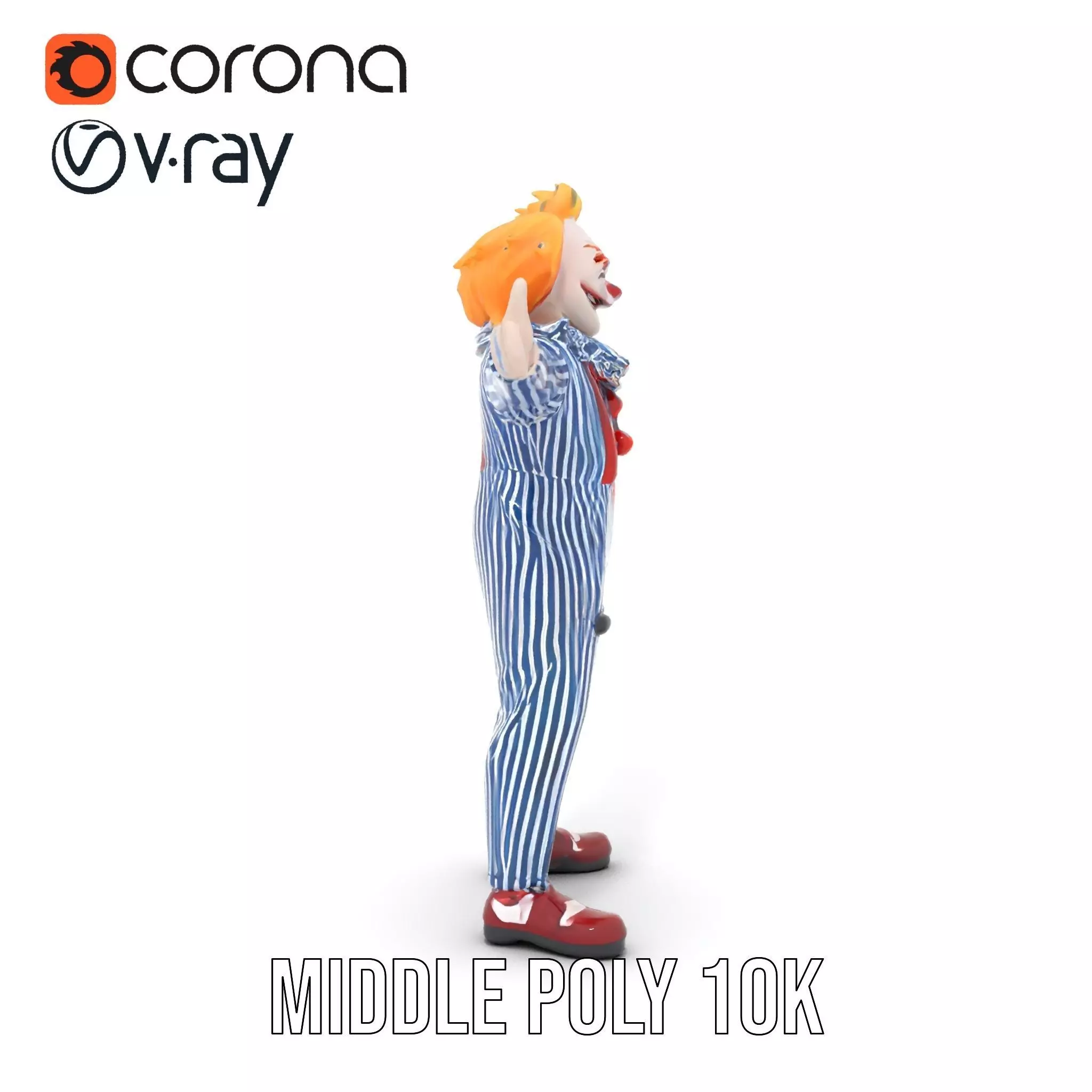 Colorful Clown Costume model pack Low-poly 3D model_6