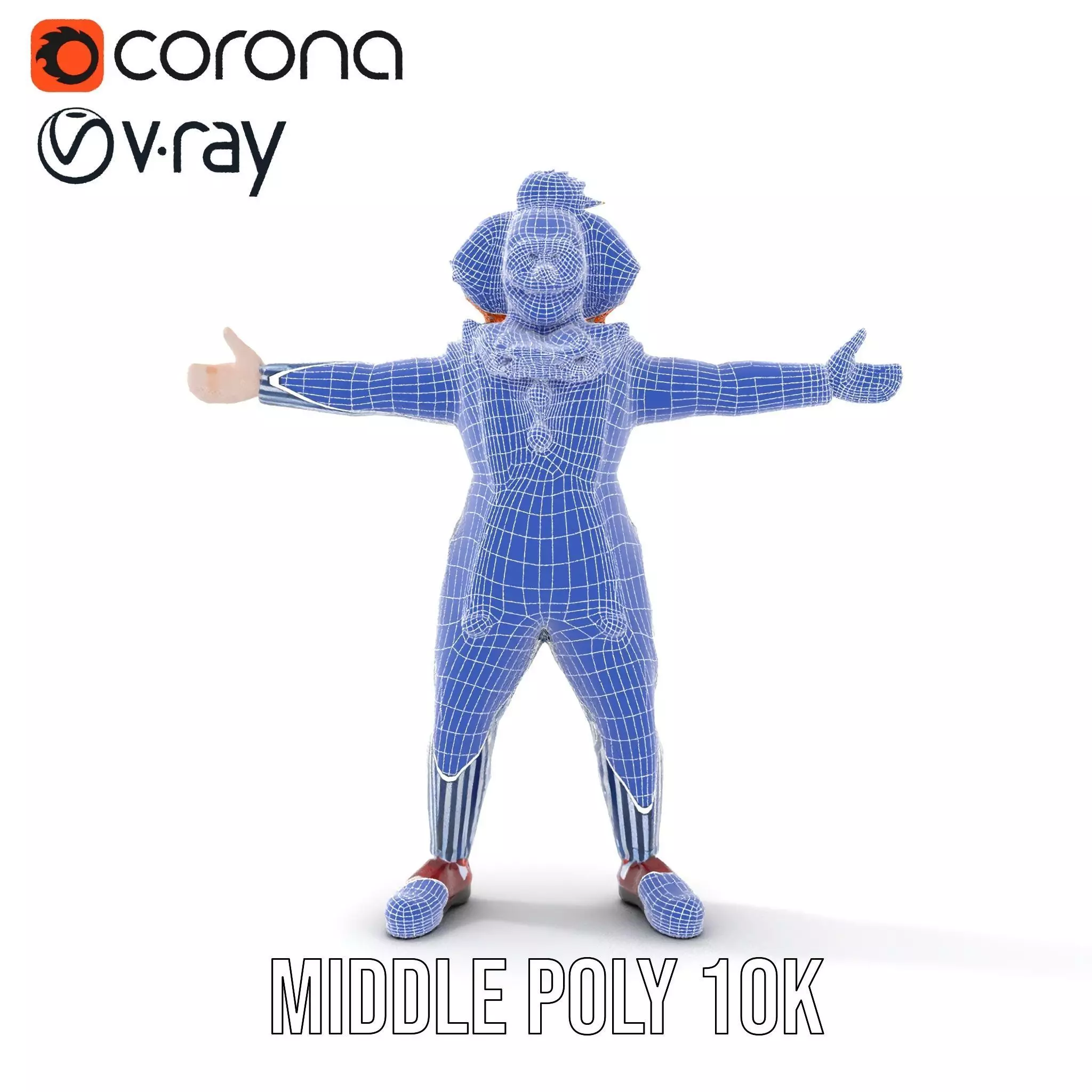 Colorful Clown Costume model pack Low-poly 3D model_26