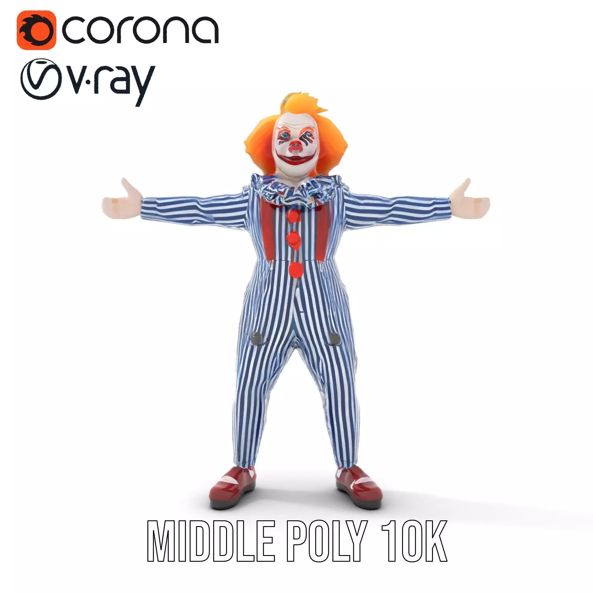 Colorful Clown Costume model pack Low-poly 3D model_11