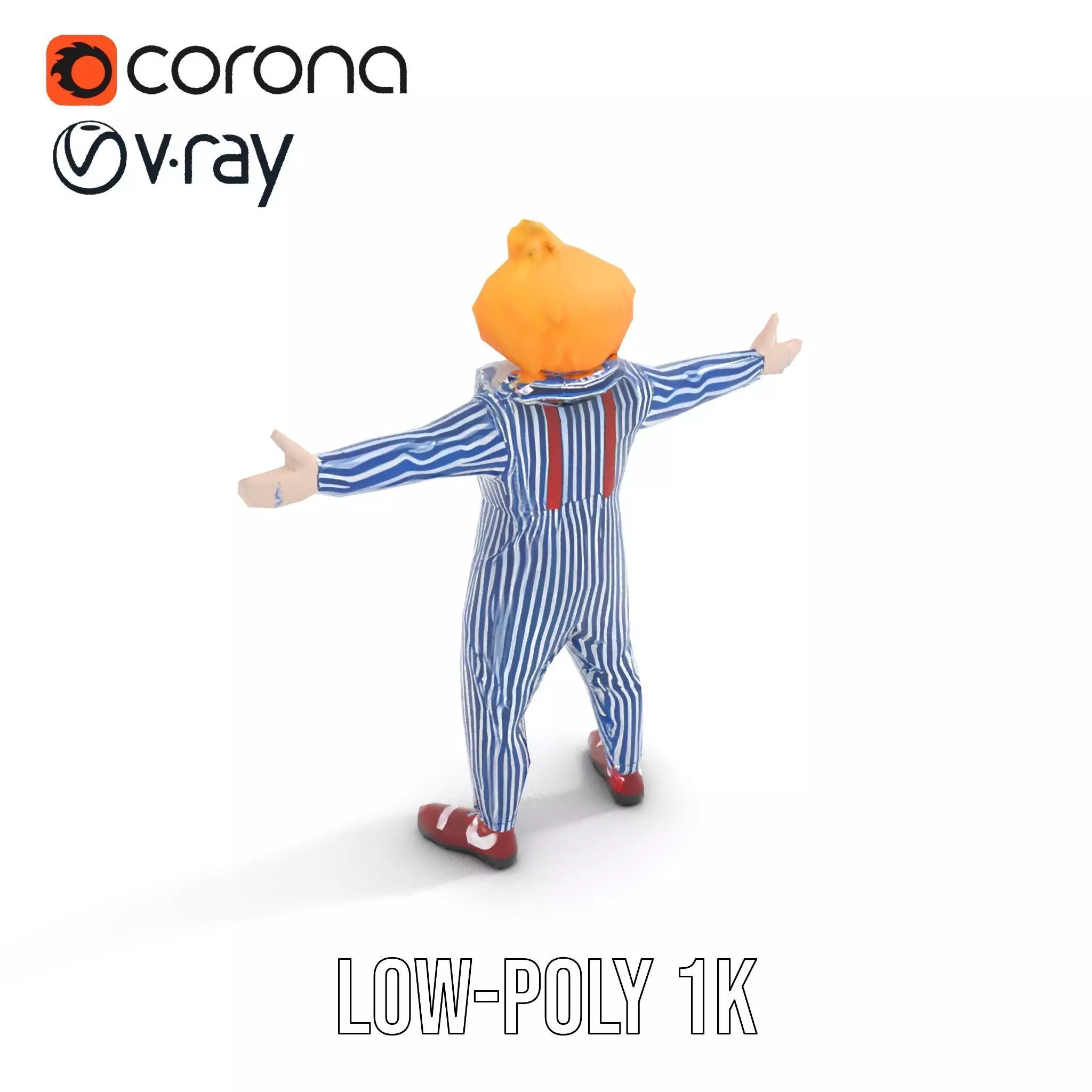 Colorful Clown Costume model pack Low-poly 3D model_7