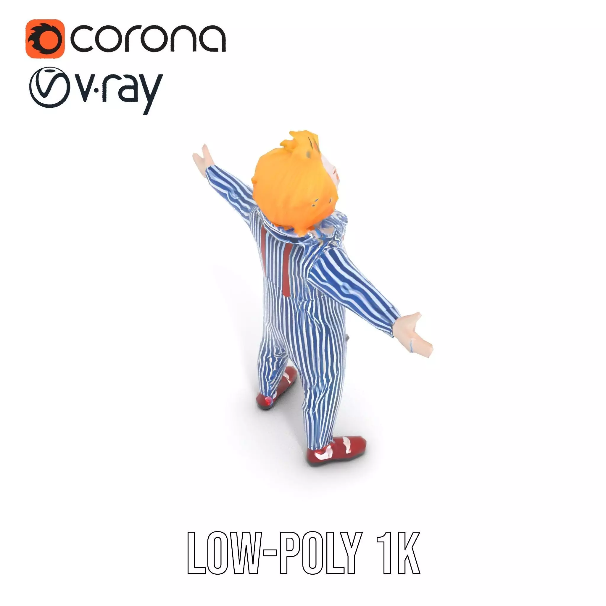 Colorful Clown Costume model pack Low-poly 3D model_19