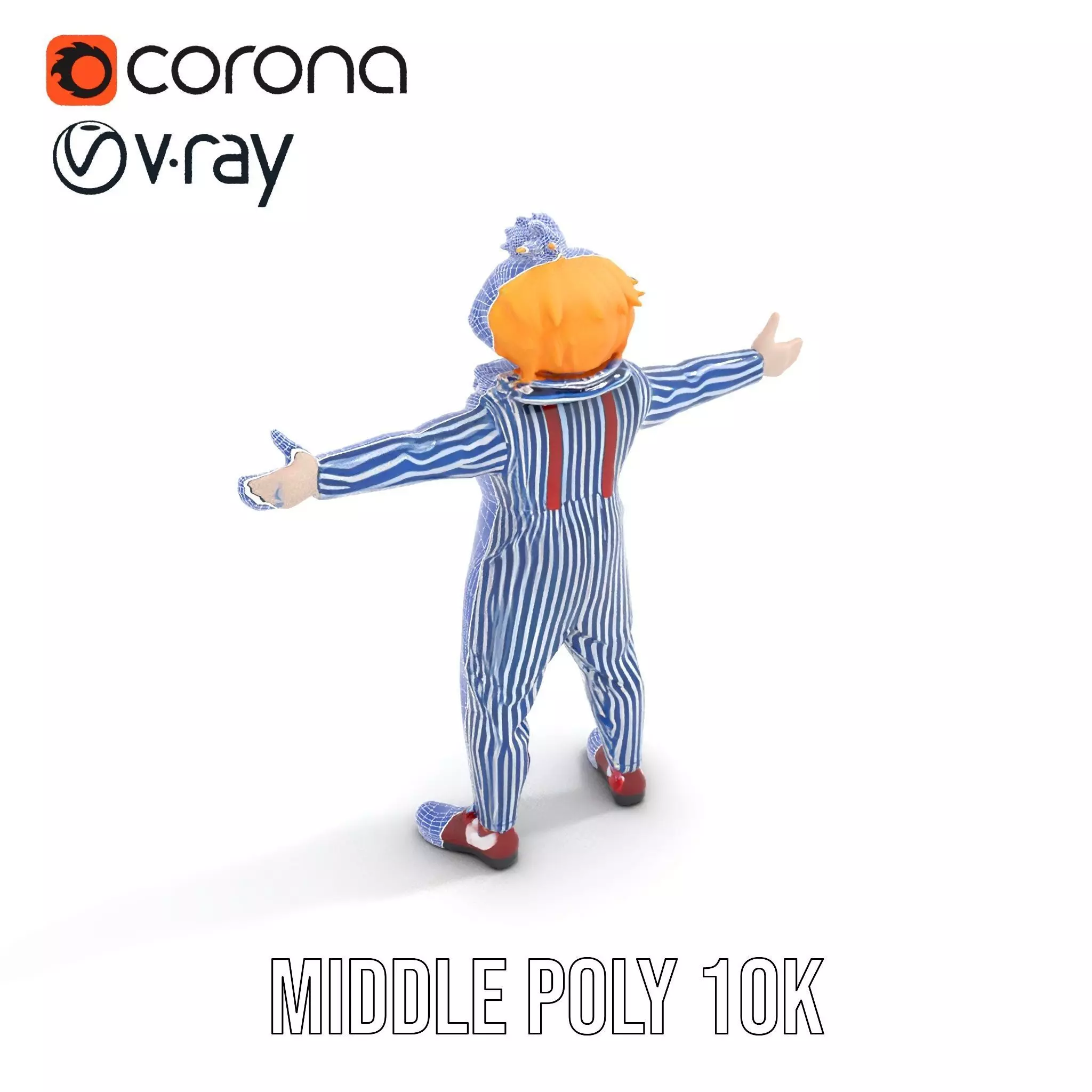 Colorful Clown Costume model pack Low-poly 3D model_21