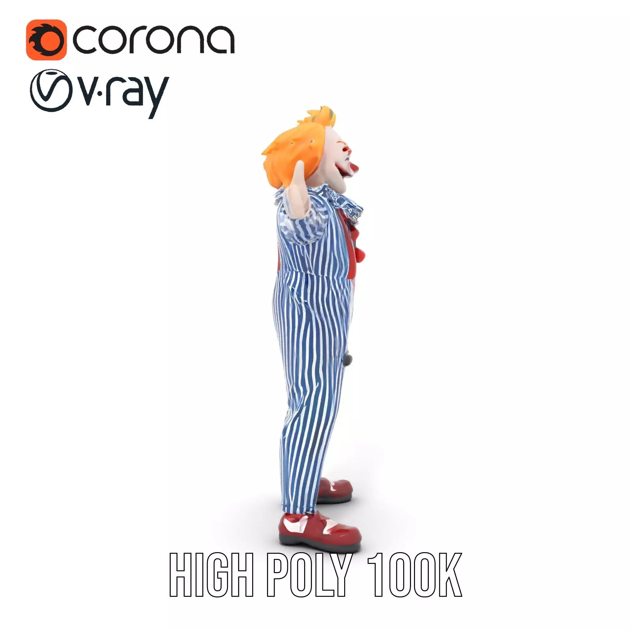 Colorful Clown Costume model pack Low-poly 3D model_13