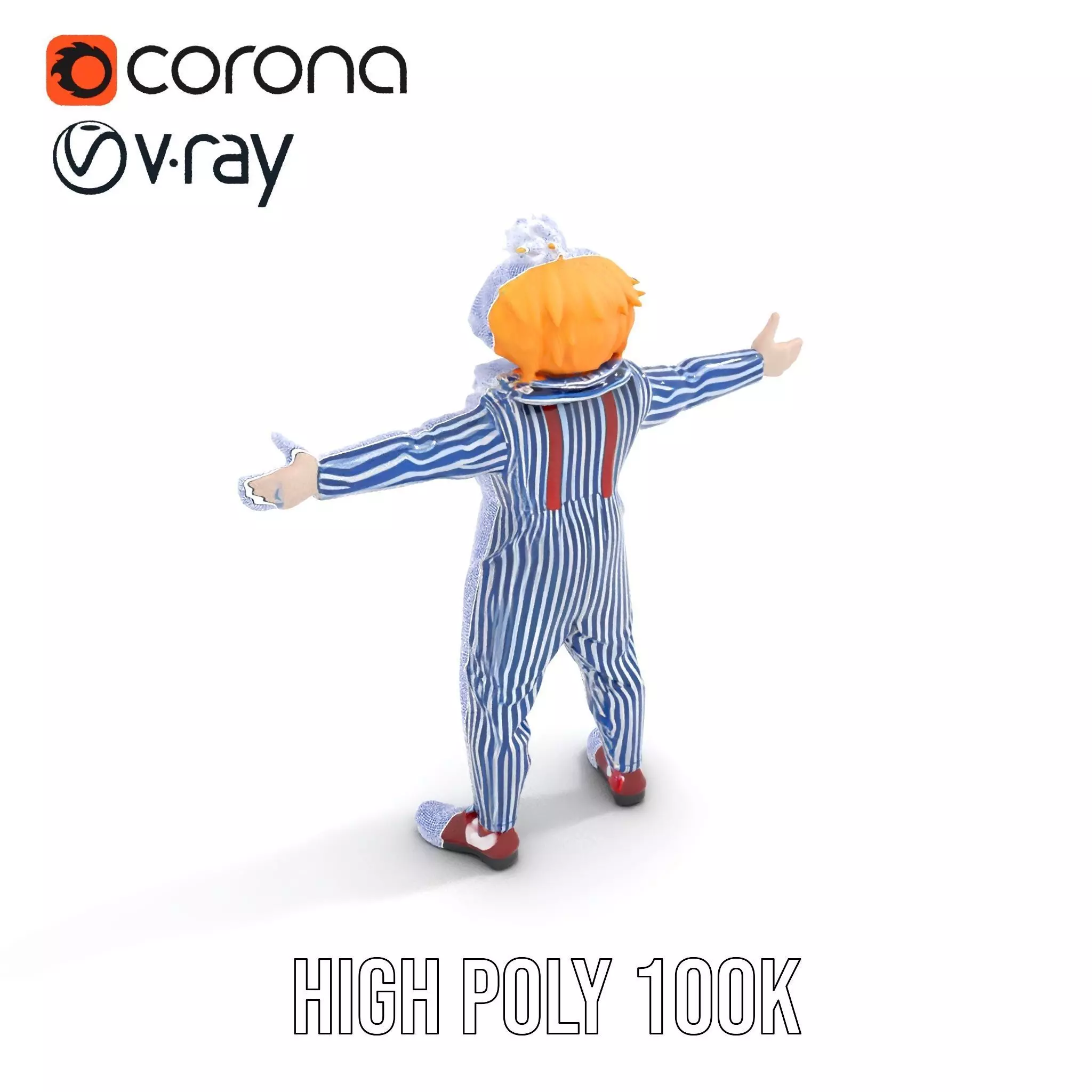 Colorful Clown Costume model pack Low-poly 3D model_32