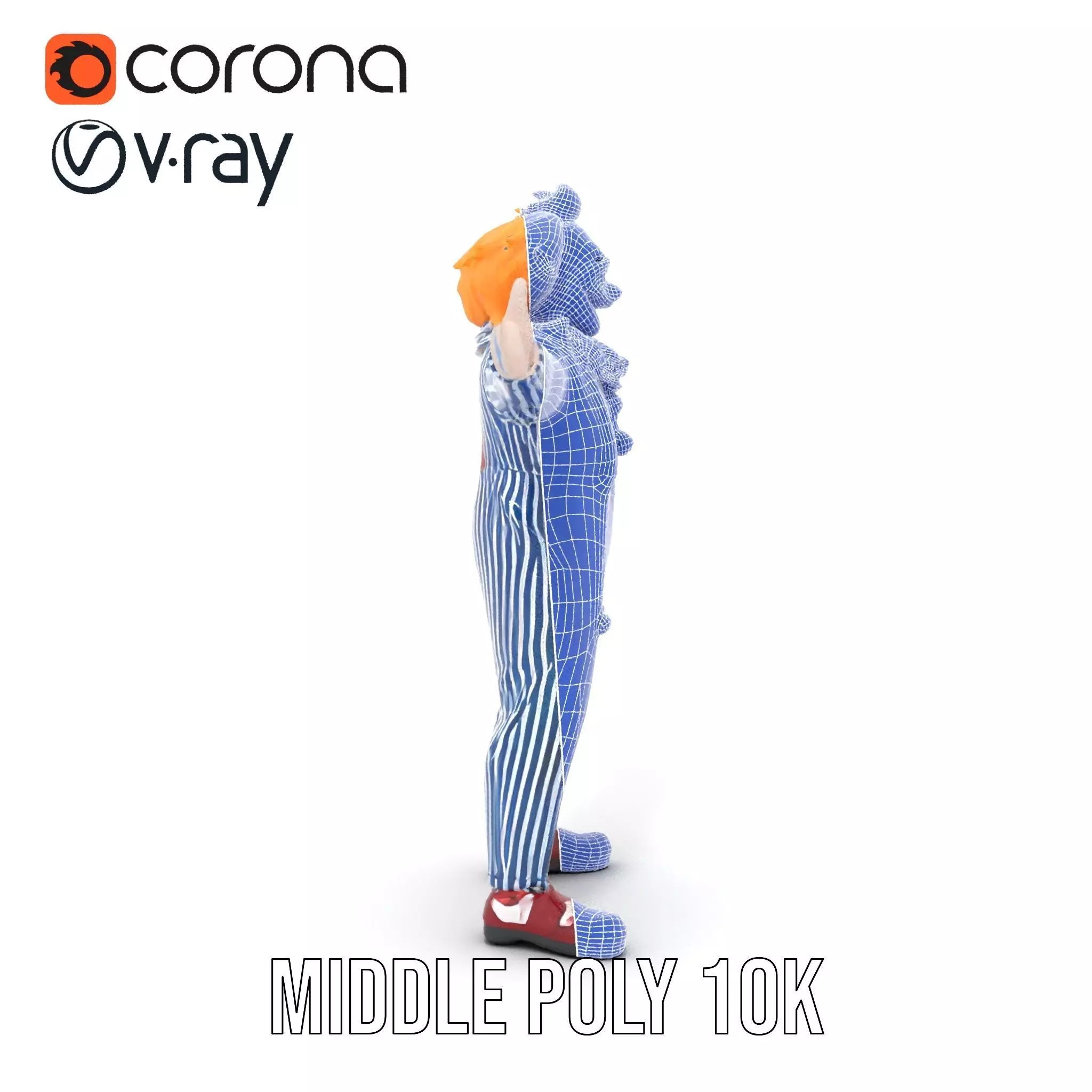 Colorful Clown Costume model pack Low-poly 3D model_29
