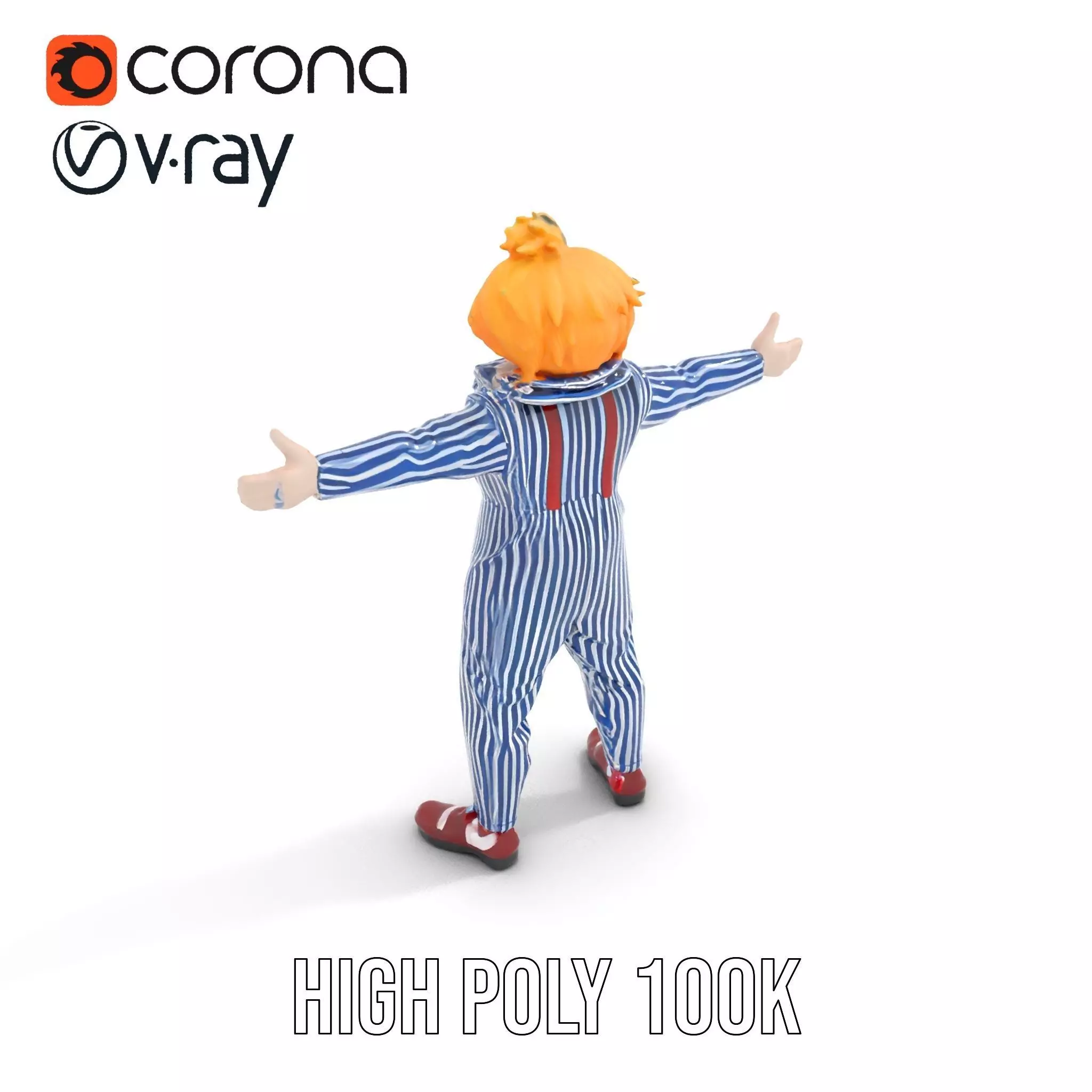 Colorful Clown Costume model pack Low-poly 3D model_28