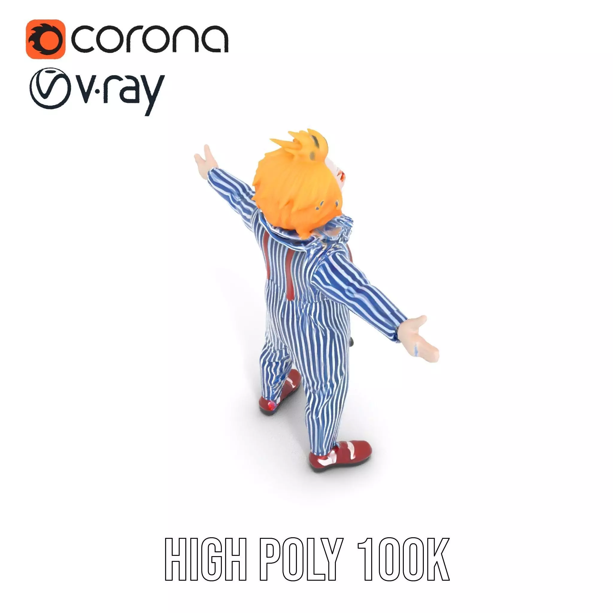 Colorful Clown Costume model pack Low-poly 3D model_25