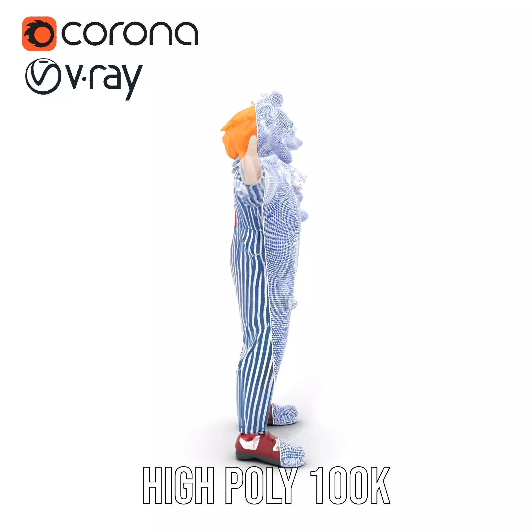 Colorful Clown Costume model pack Low-poly 3D model_33