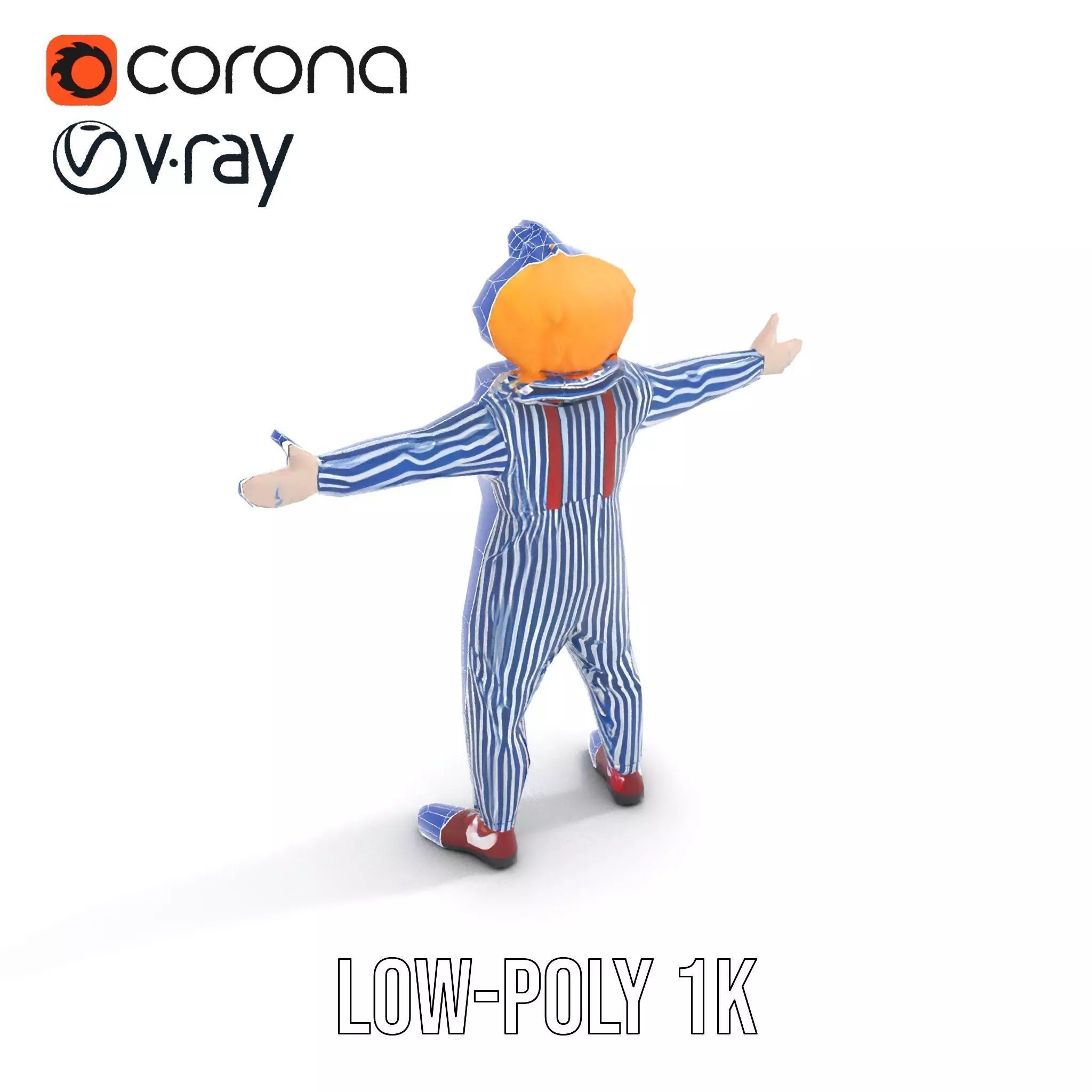 Colorful Clown Costume model pack Low-poly 3D model_24