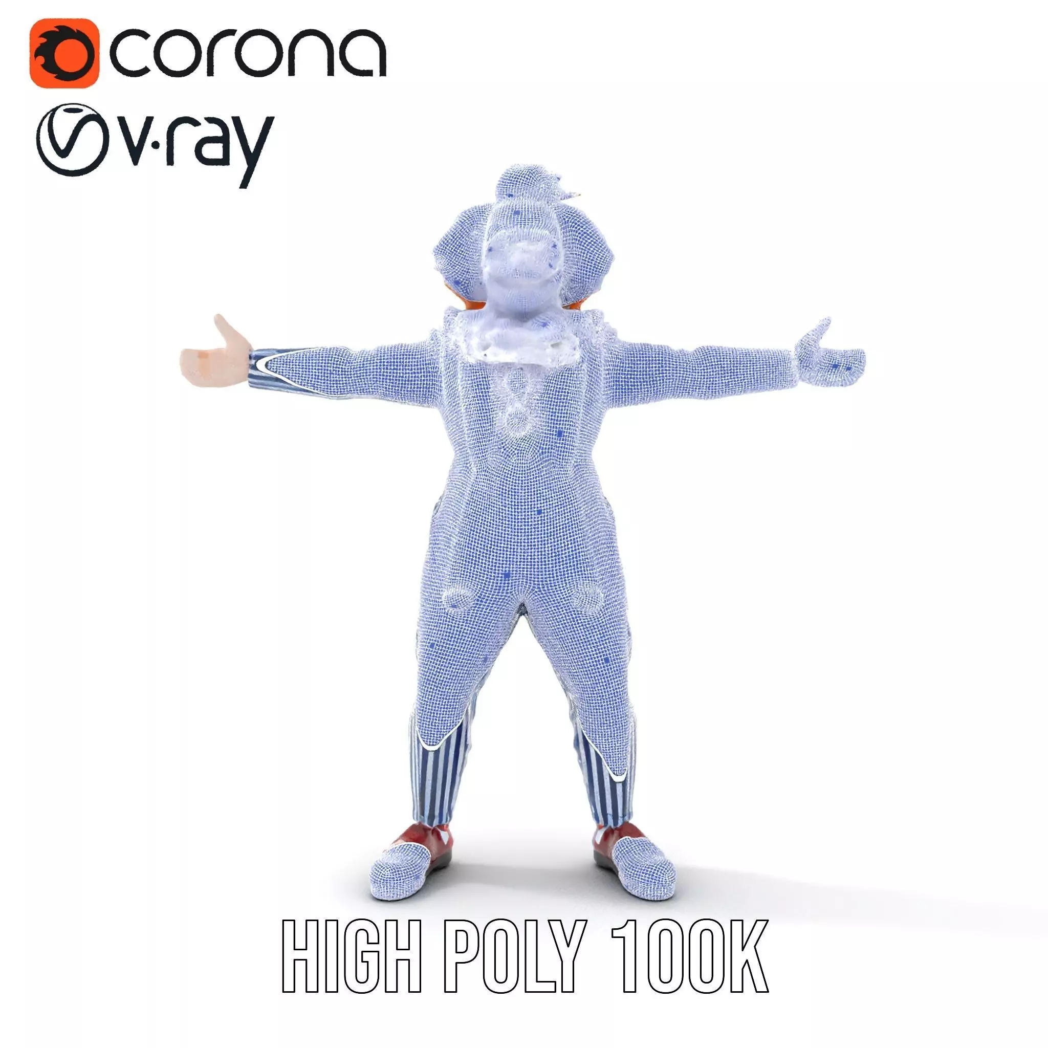 Colorful Clown Costume model pack Low-poly 3D model_34