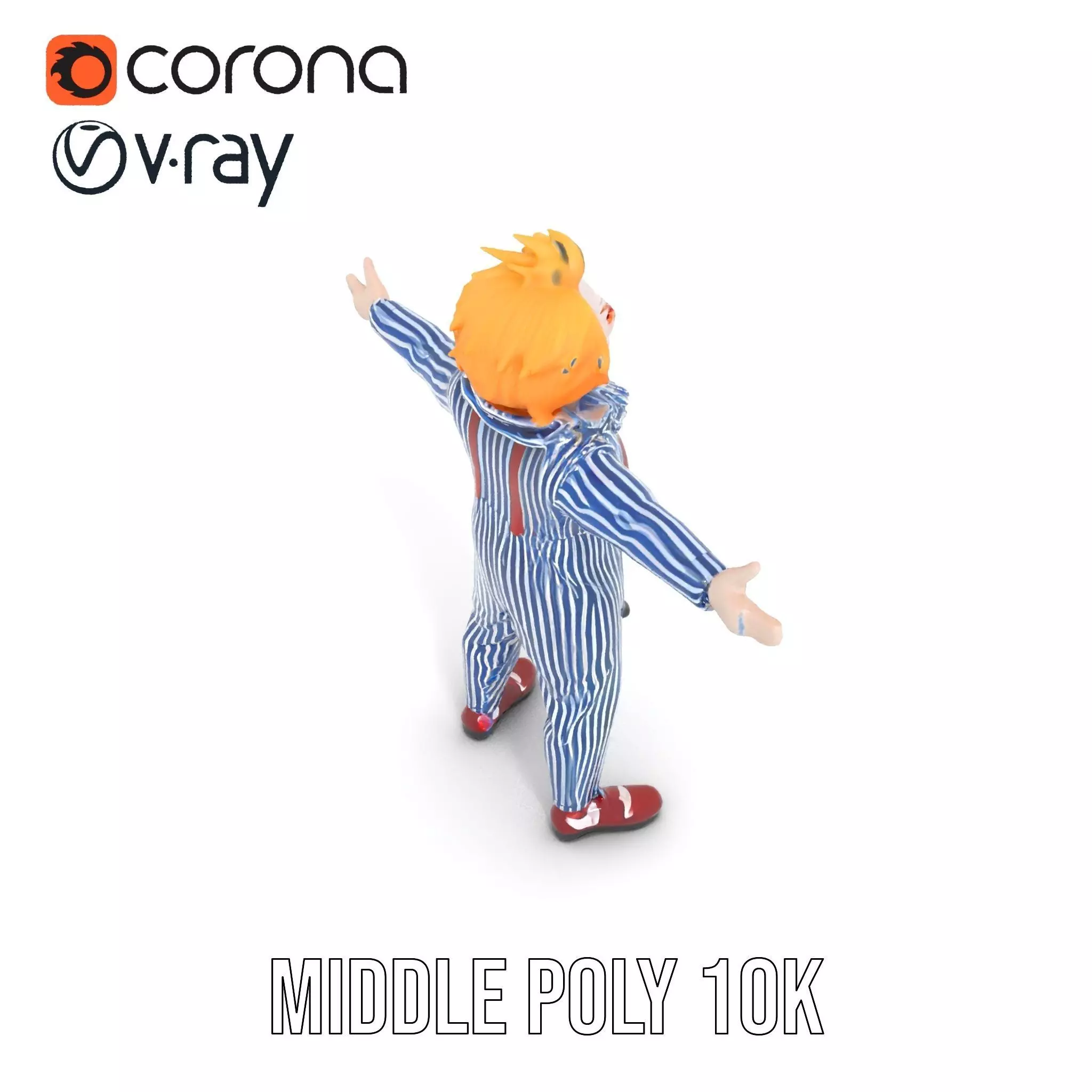 Colorful Clown Costume model pack Low-poly 3D model_14