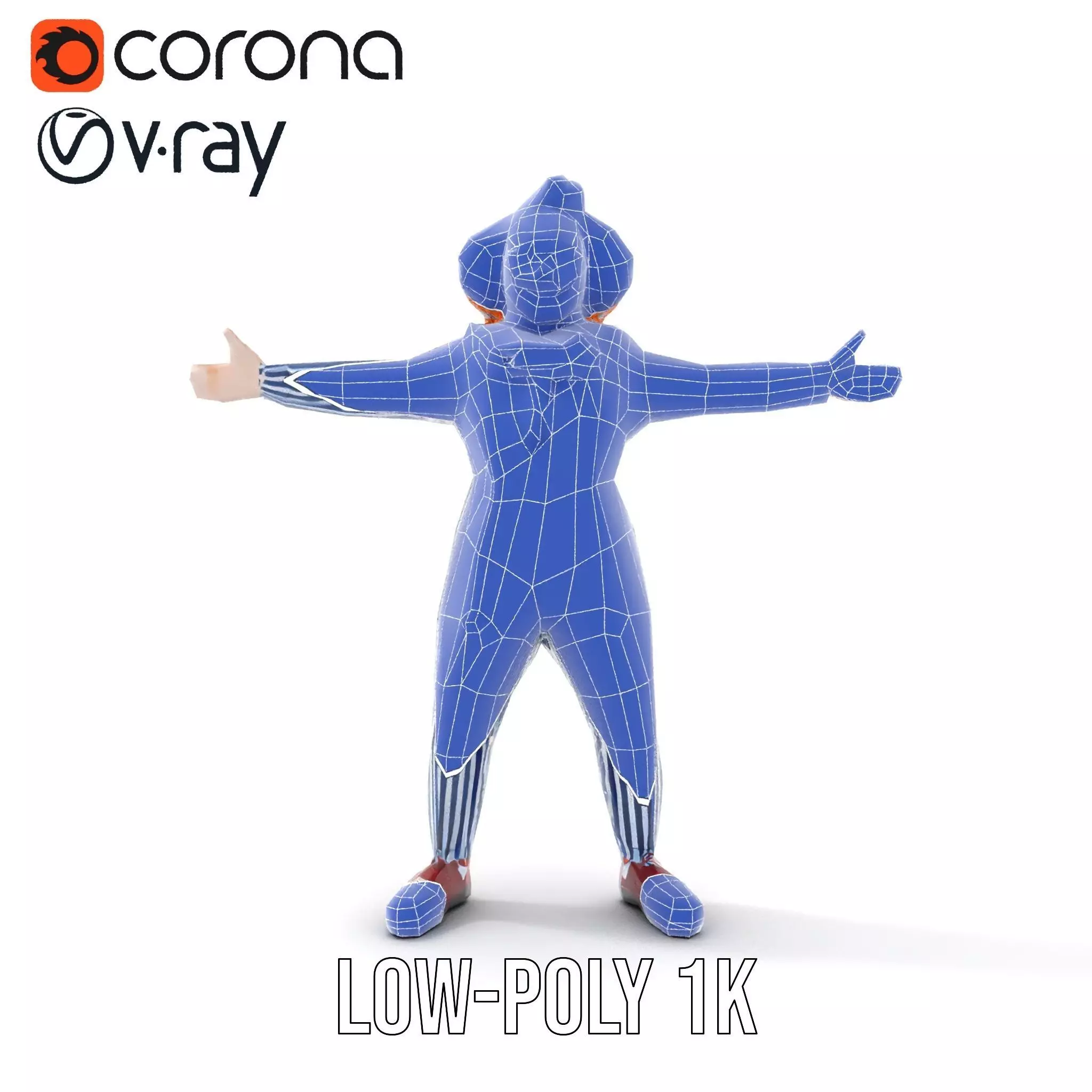 Colorful Clown Costume model pack Low-poly 3D model_27