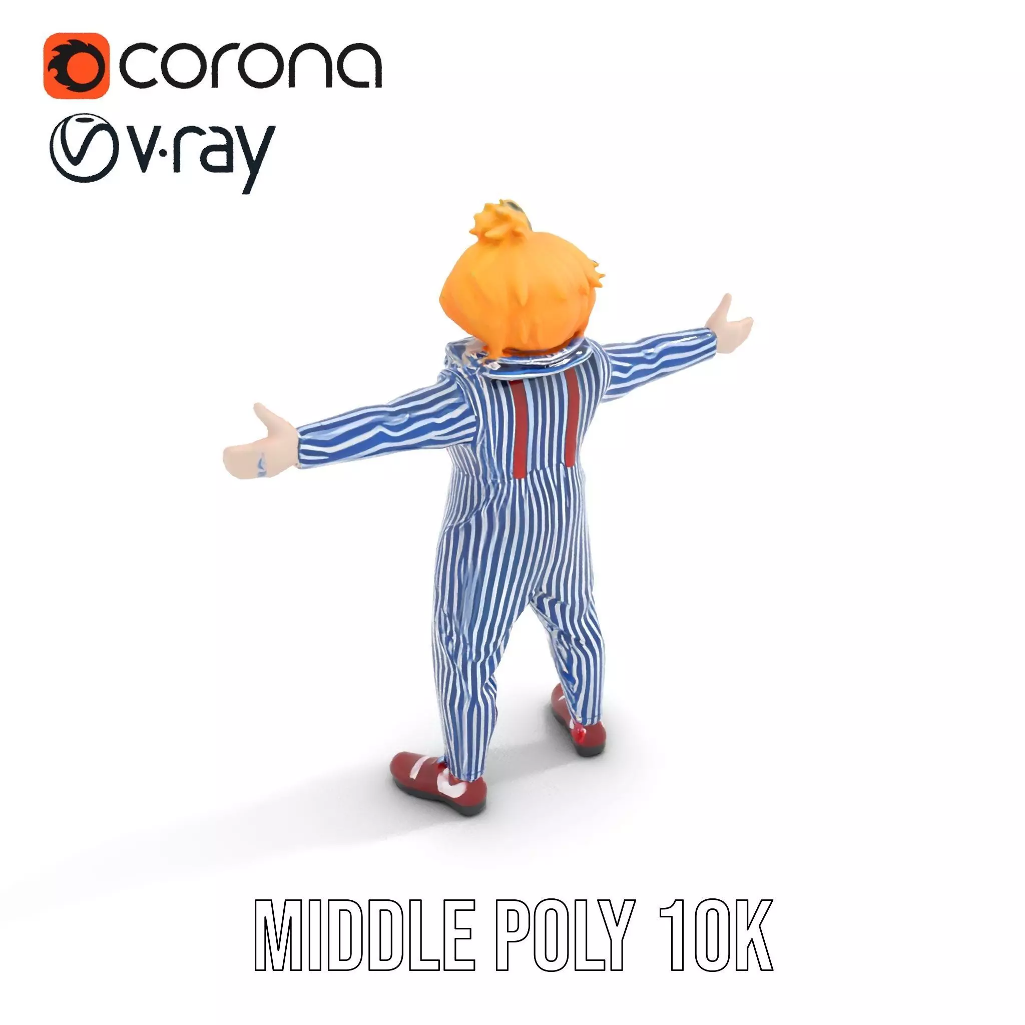 Colorful Clown Costume model pack Low-poly 3D model_18