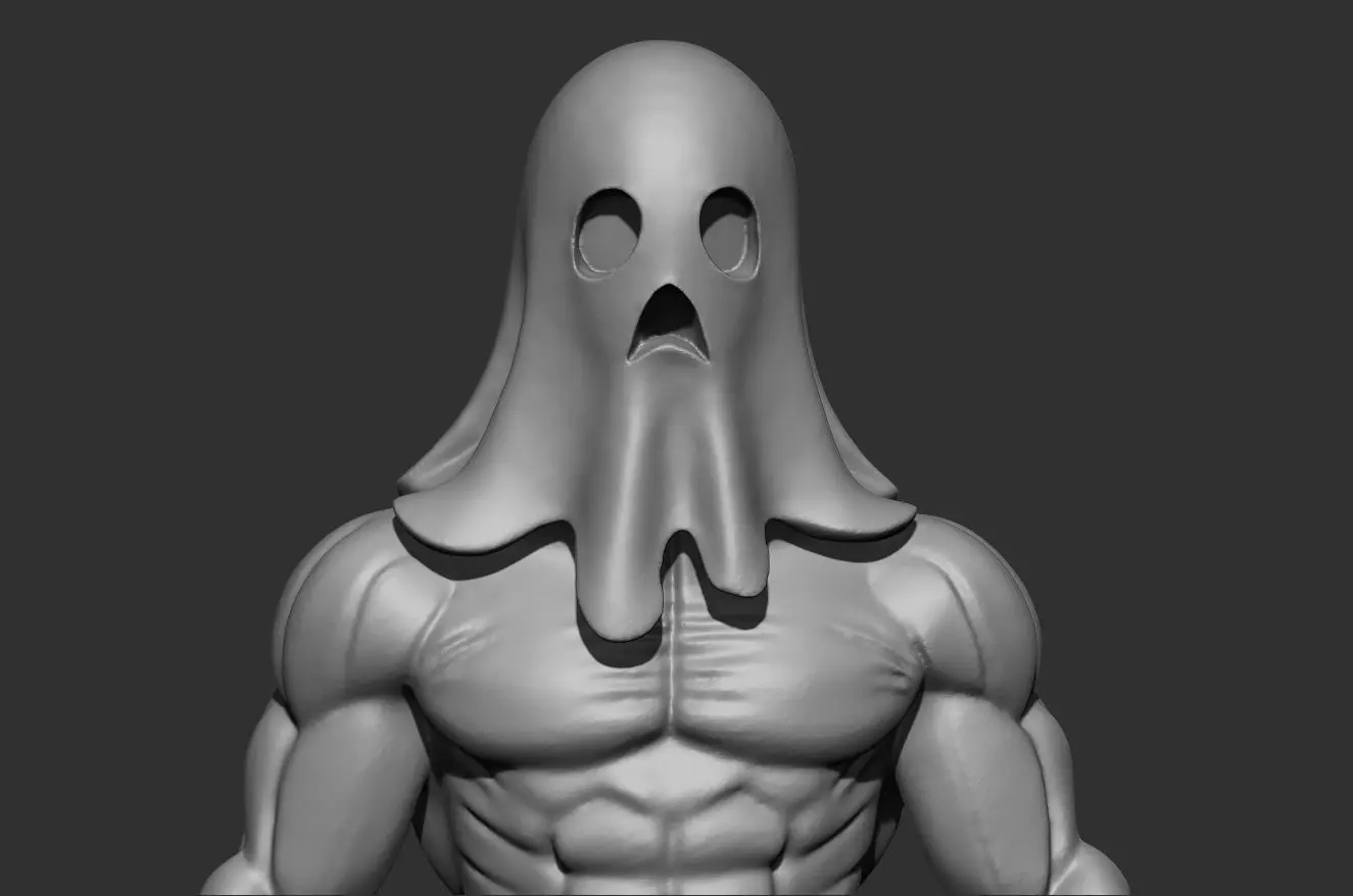 Jacked Halloween Ghost-100mm resin miniature-pre supported 3D print model_6