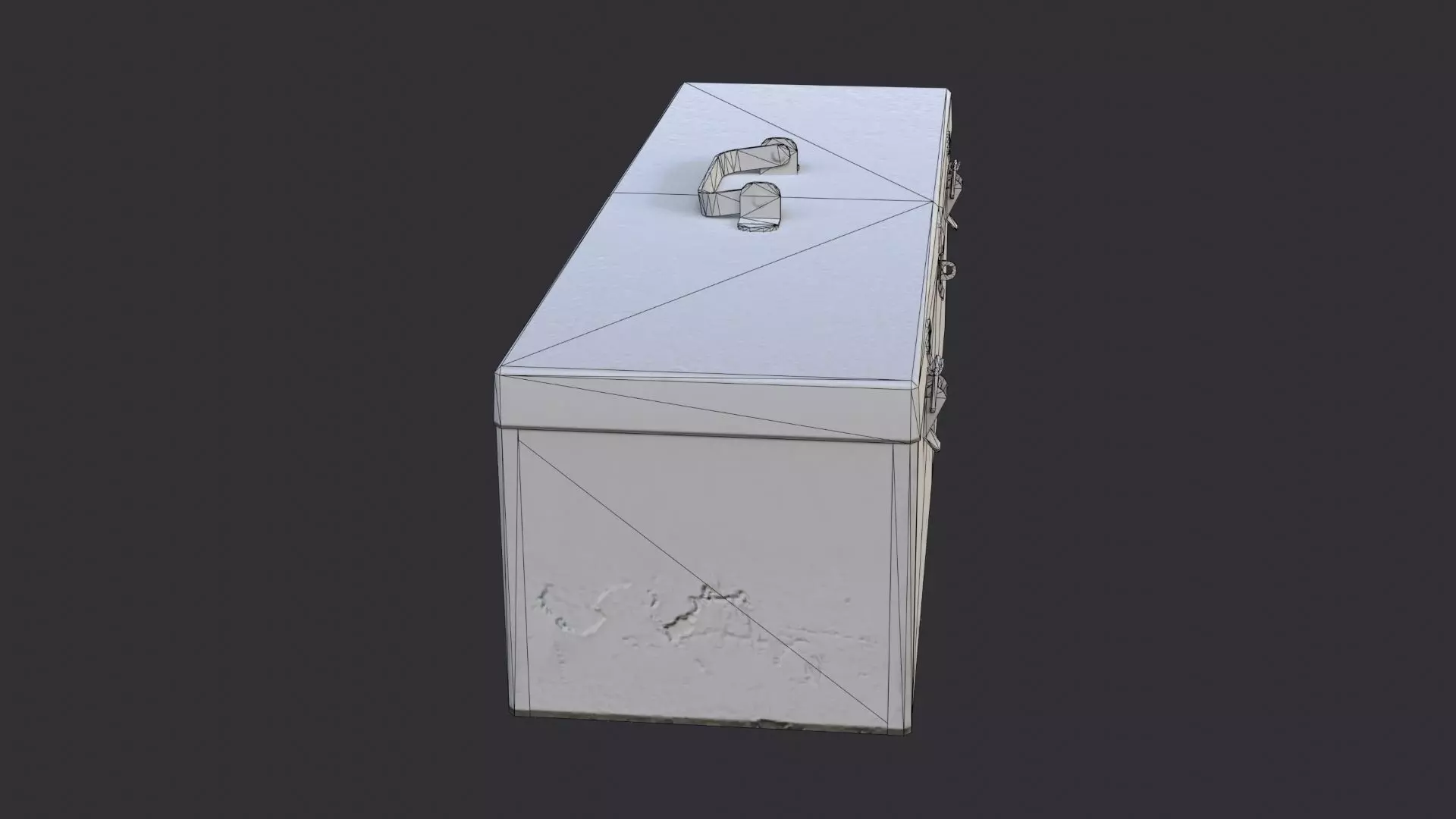 Orange Metal Toolbox with Weathered Finish Low-poly 3D model_7