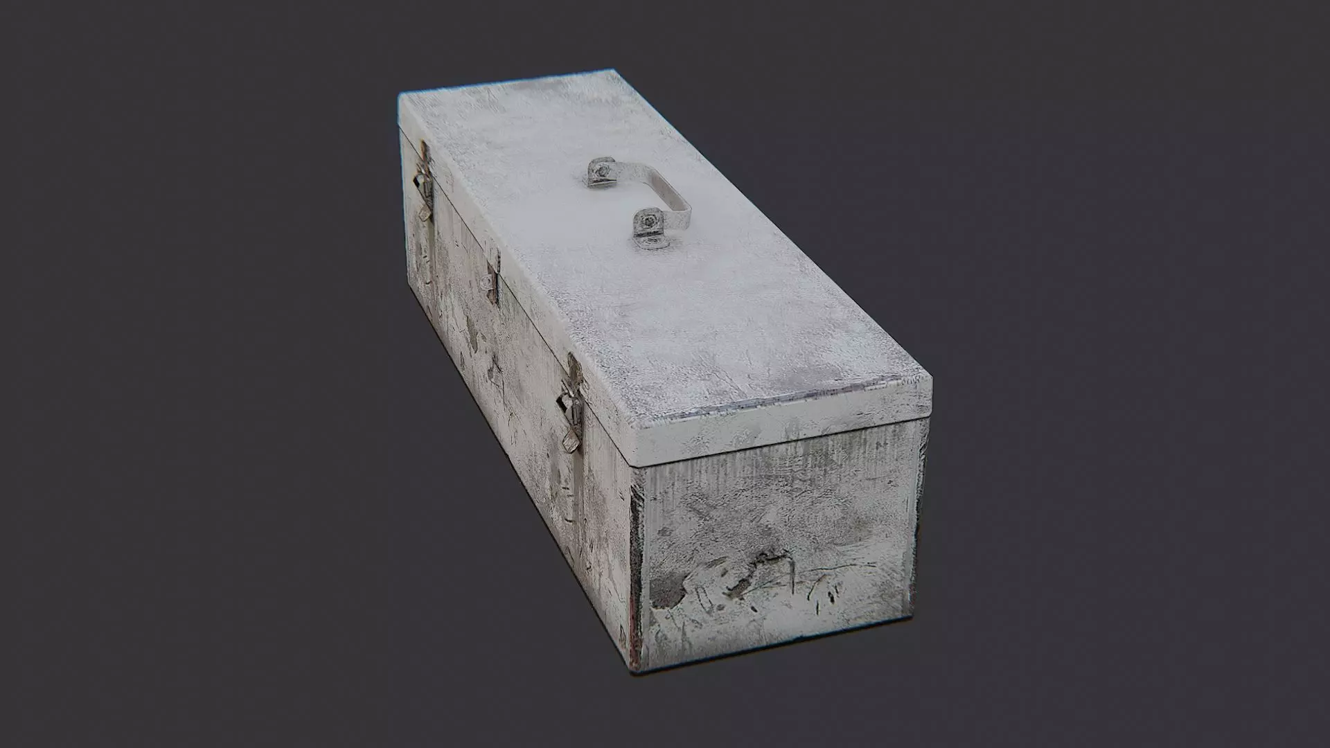 Orange Metal Toolbox with Weathered Finish Low-poly 3D model_3