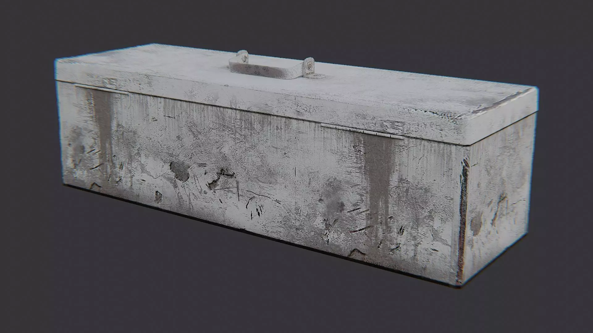 Orange Metal Toolbox with Weathered Finish Low-poly 3D model_1