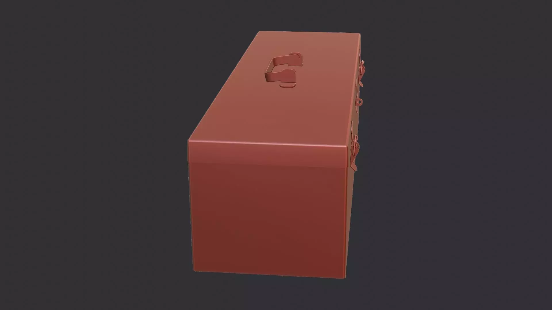 Orange Metal Toolbox with Weathered Finish Low-poly 3D model_6
