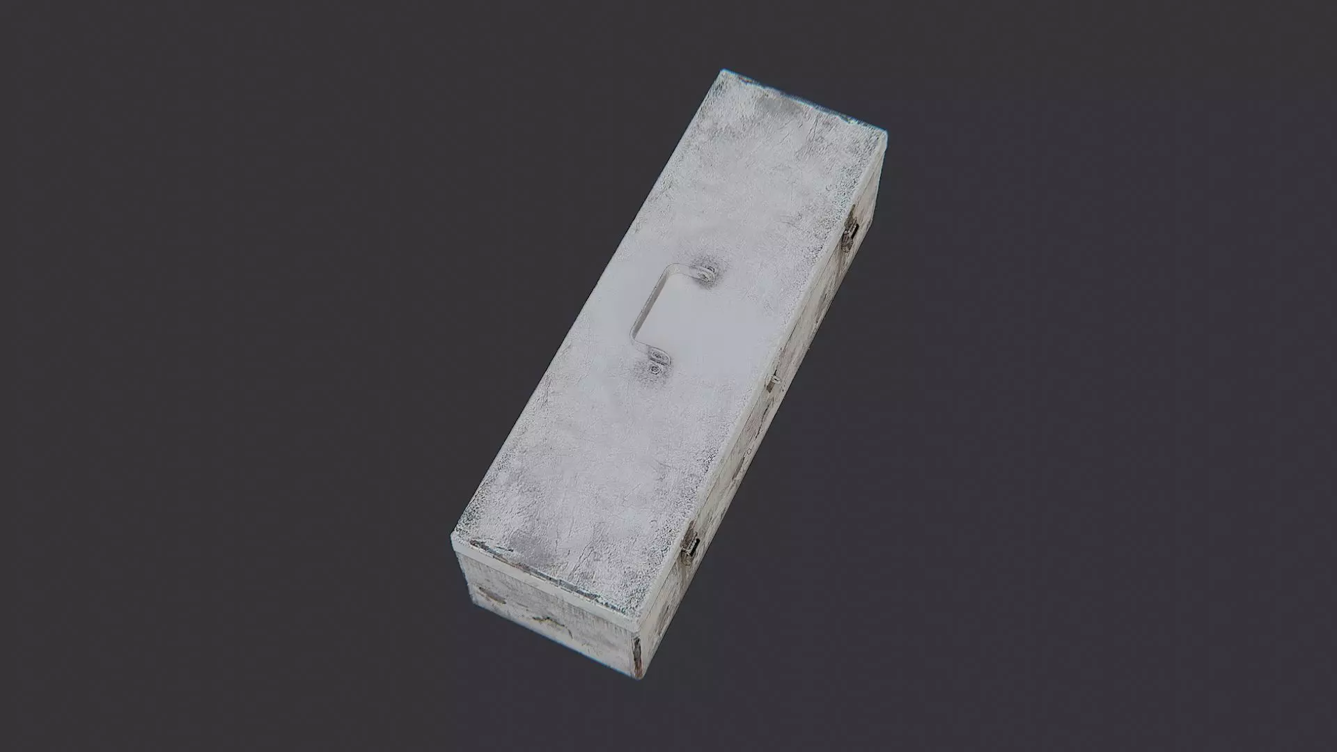 Orange Metal Toolbox with Weathered Finish Low-poly 3D model_4