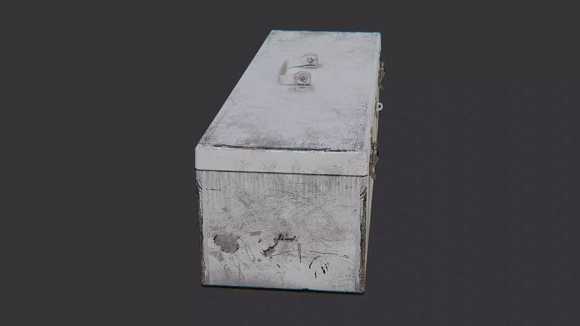 Orange Metal Toolbox with Weathered Finish Low-poly 3D model_0