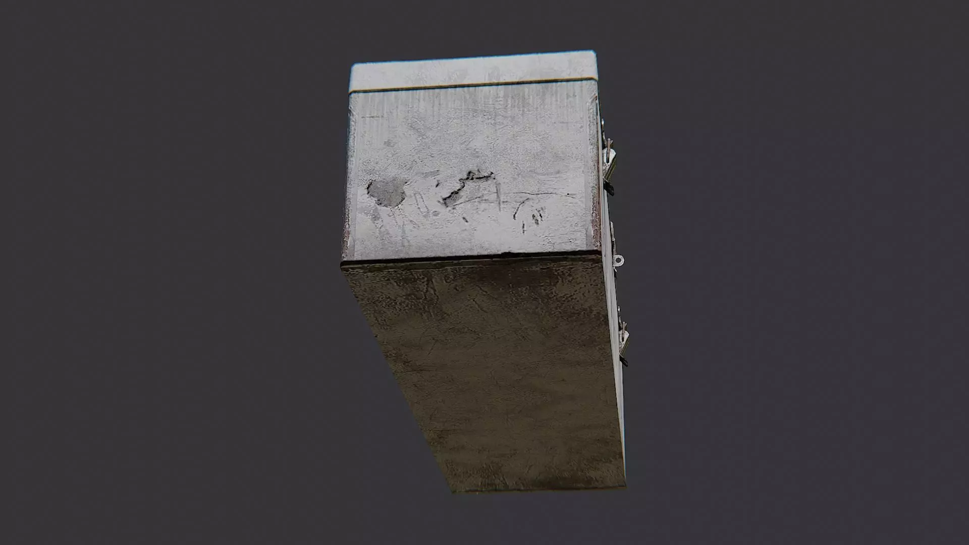 Orange Metal Toolbox with Weathered Finish Low-poly 3D model_5