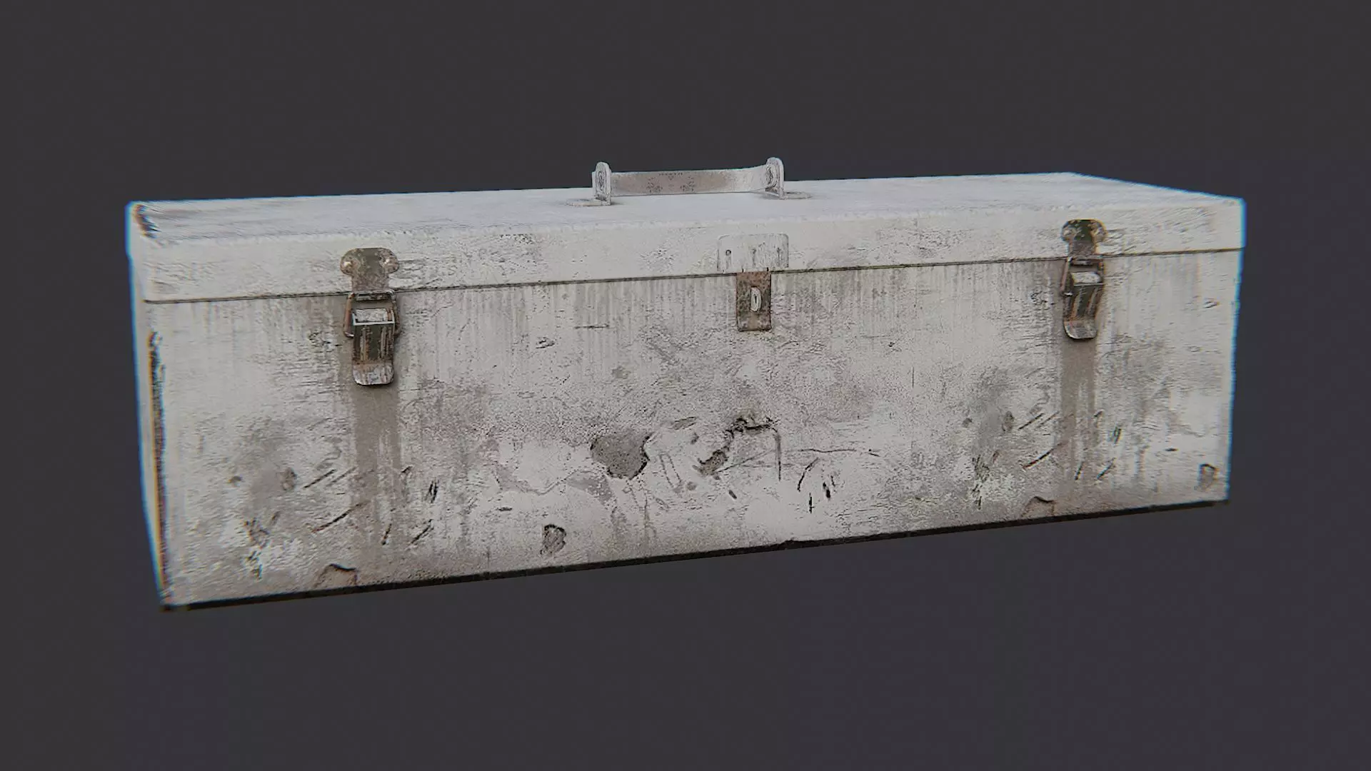 Orange Metal Toolbox with Weathered Finish Low-poly 3D model_2