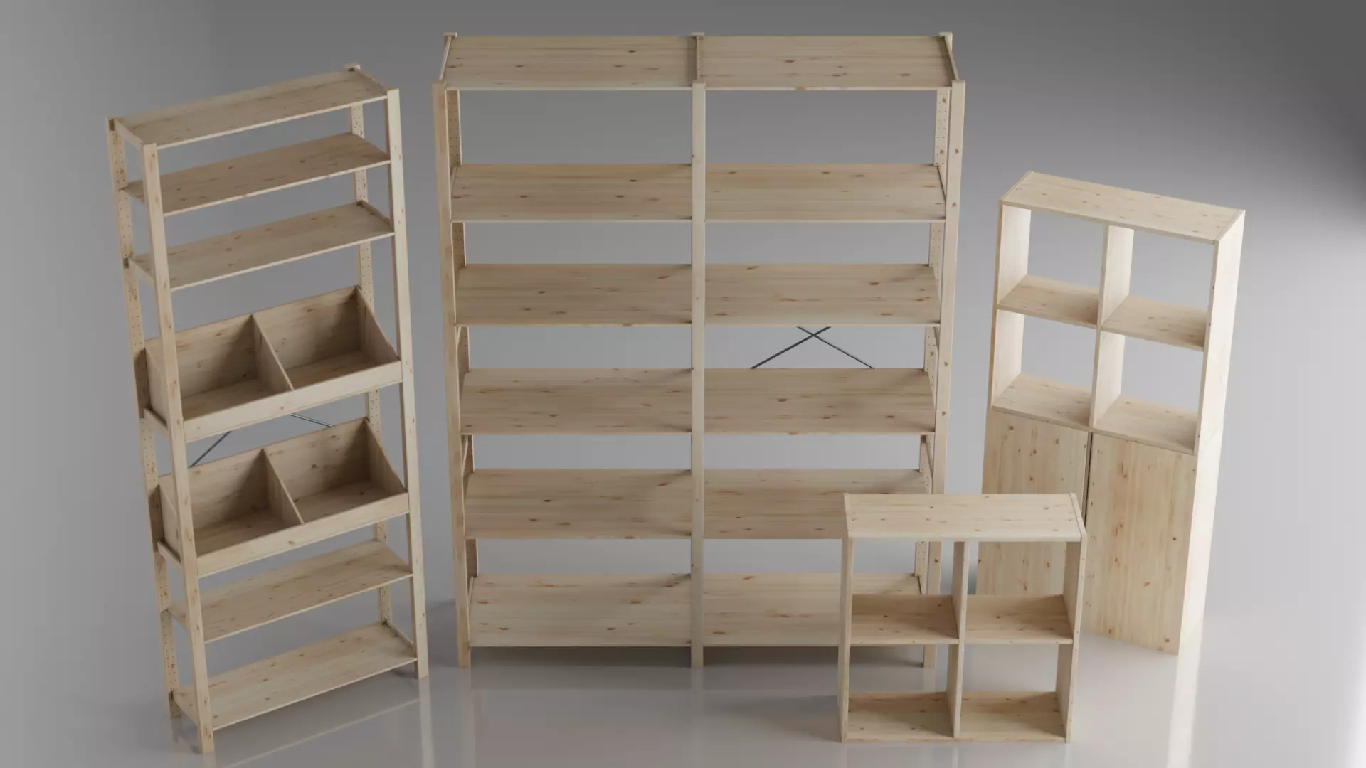 IKEA IVAR Furniture System Collection Low-poly 3D model_4