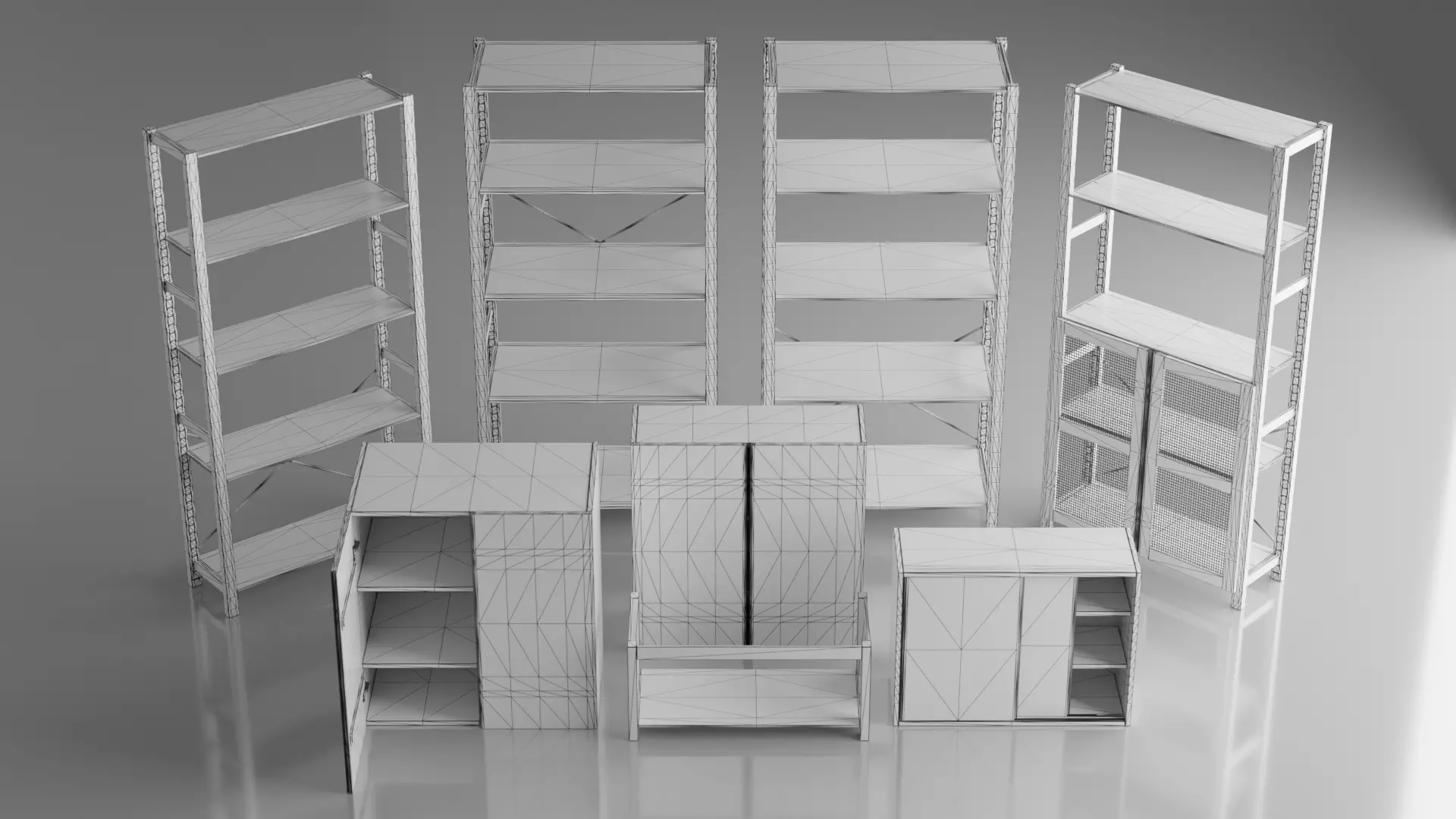 IKEA IVAR Furniture System Collection Low-poly 3D model_5