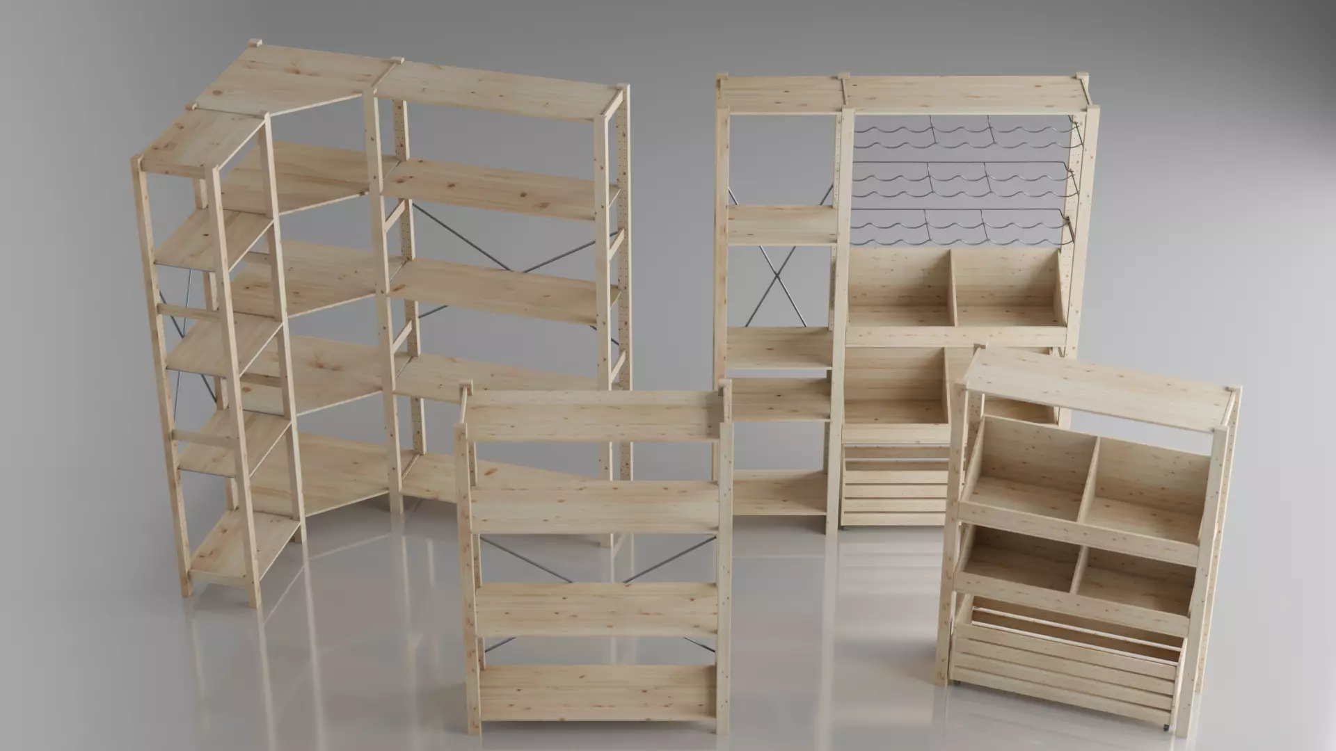 IKEA IVAR Furniture System Collection Low-poly 3D model_3