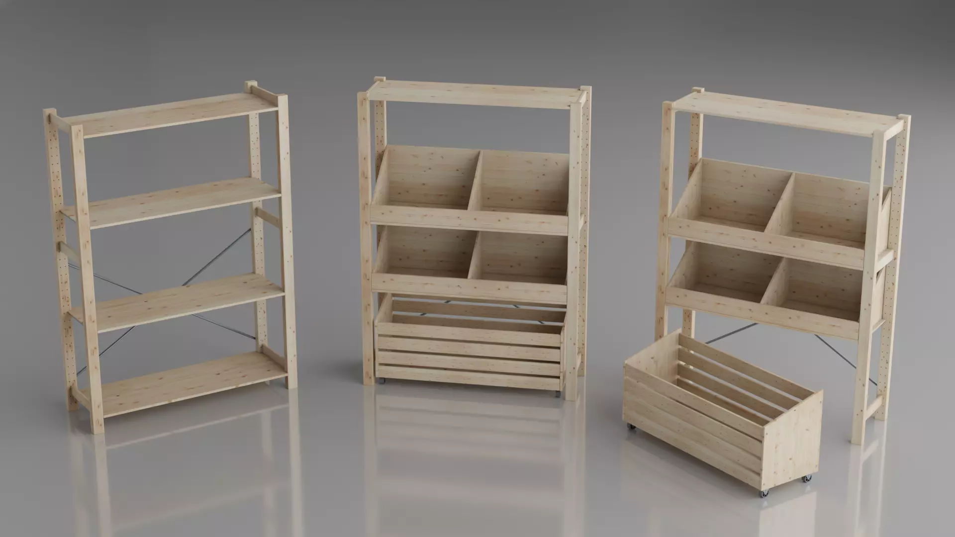 IKEA IVAR Furniture System Collection Low-poly 3D model_24