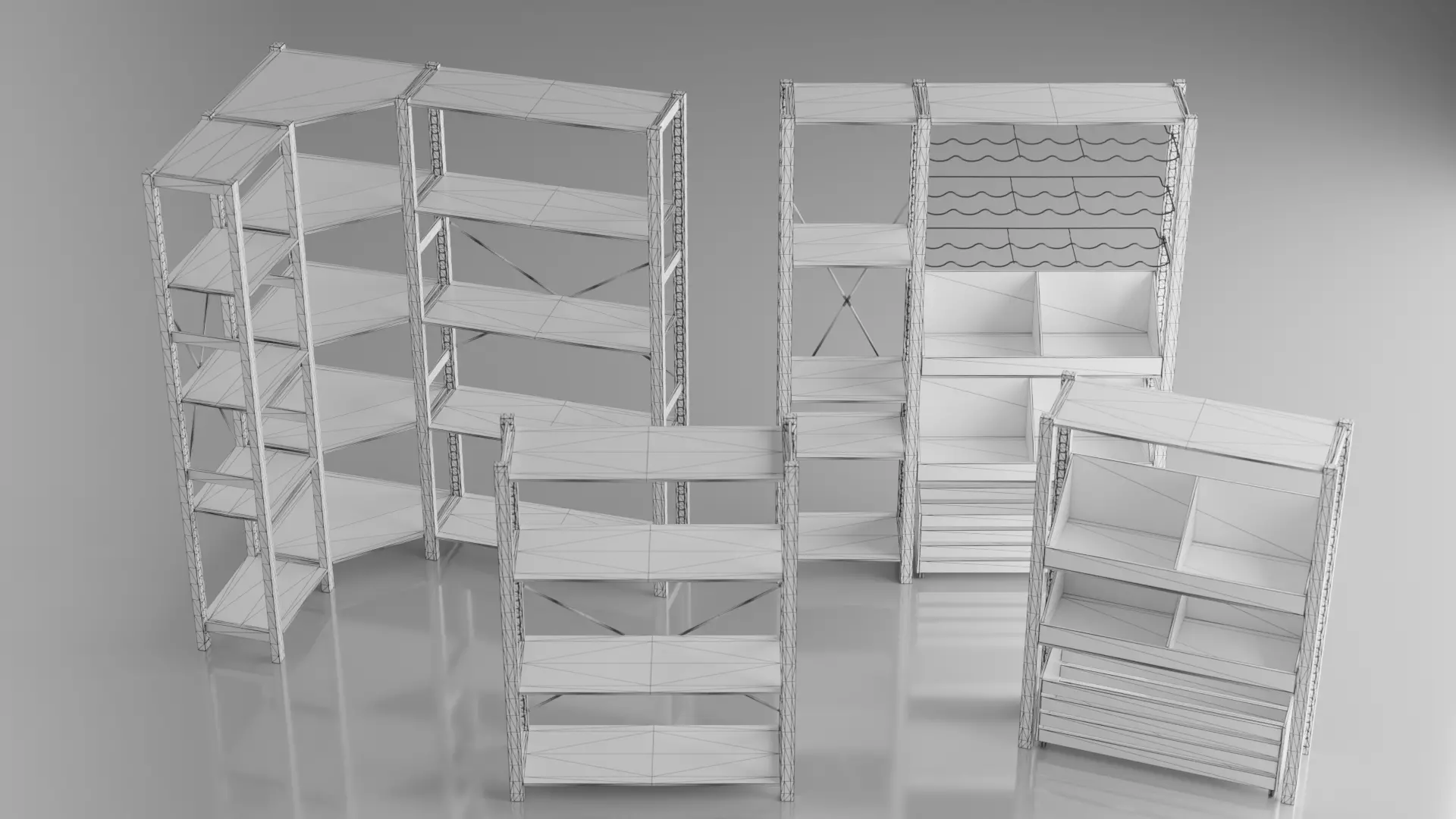 IKEA IVAR Furniture System Collection Low-poly 3D model_6